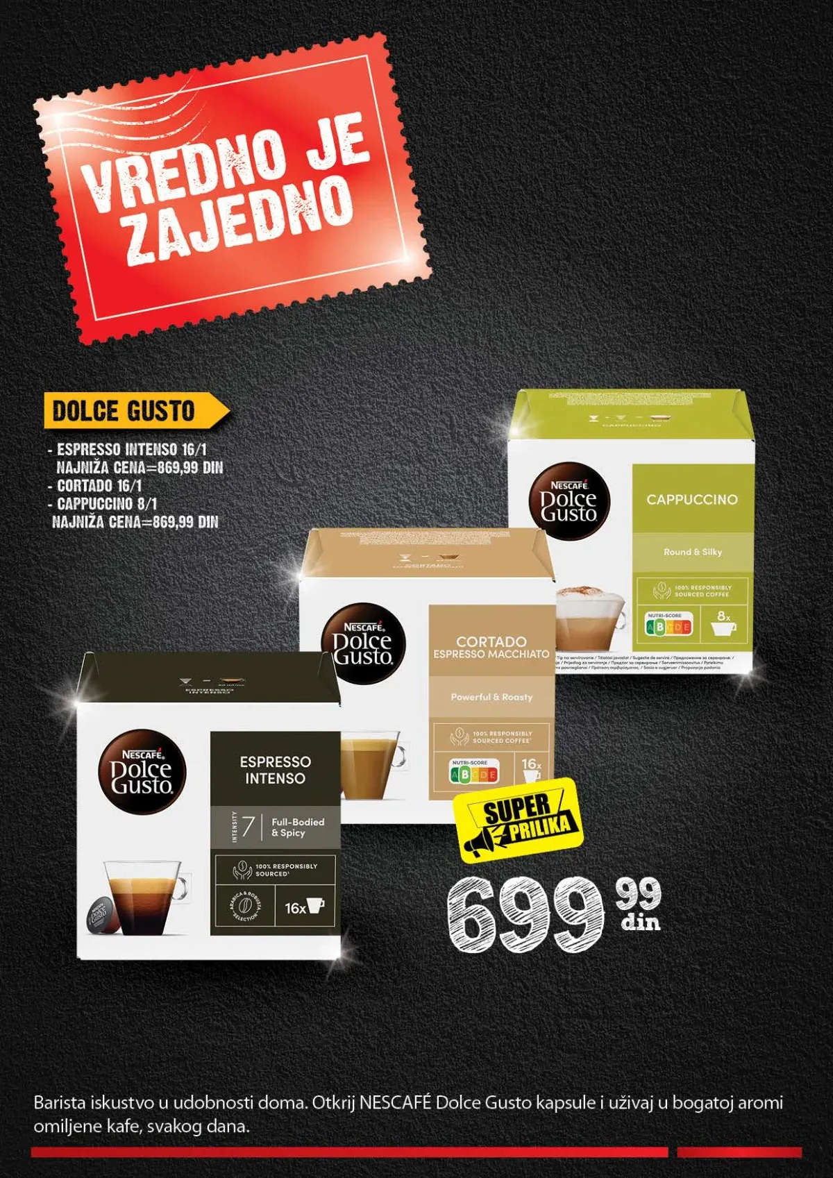 IDEA, Roda i Mercator Vredno je zajedno – Nescafé Dolce Gusto kapsule za kafu