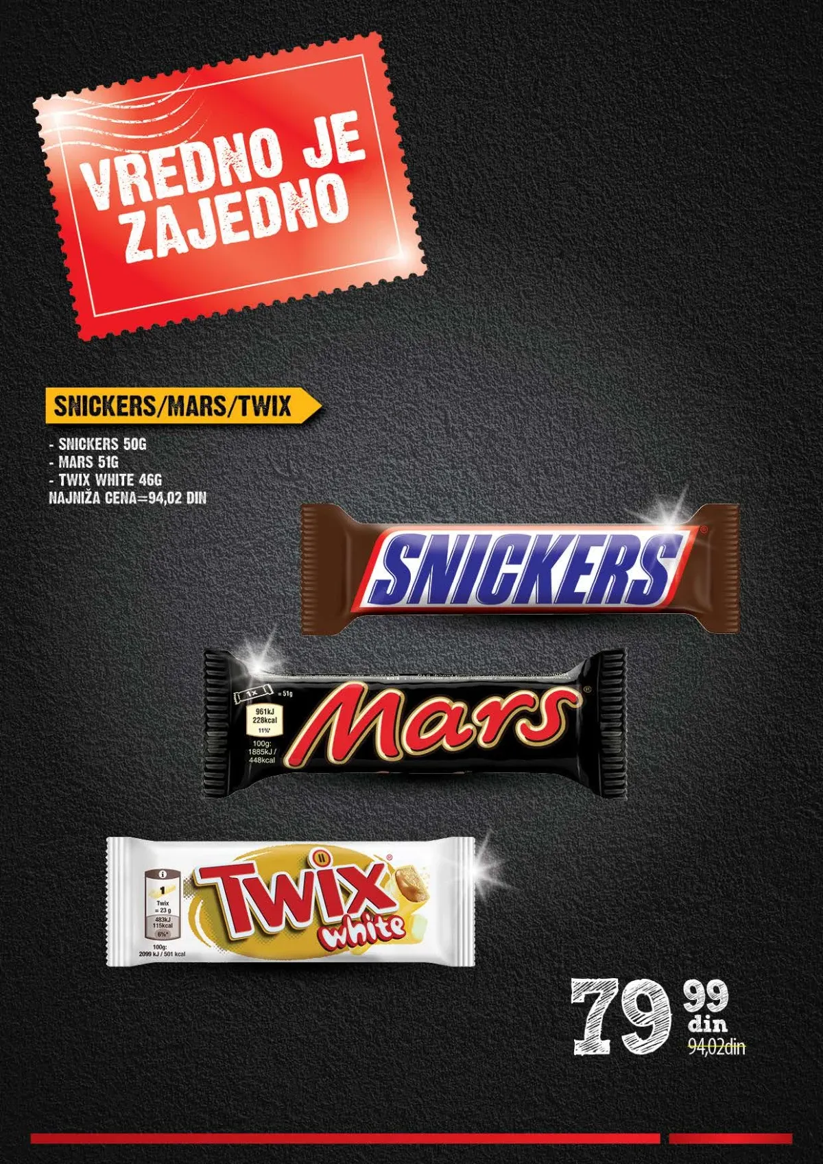 IDEA, Roda i Mercator Vredno je zajedno – Snickers, Mars i Twix čokoladice