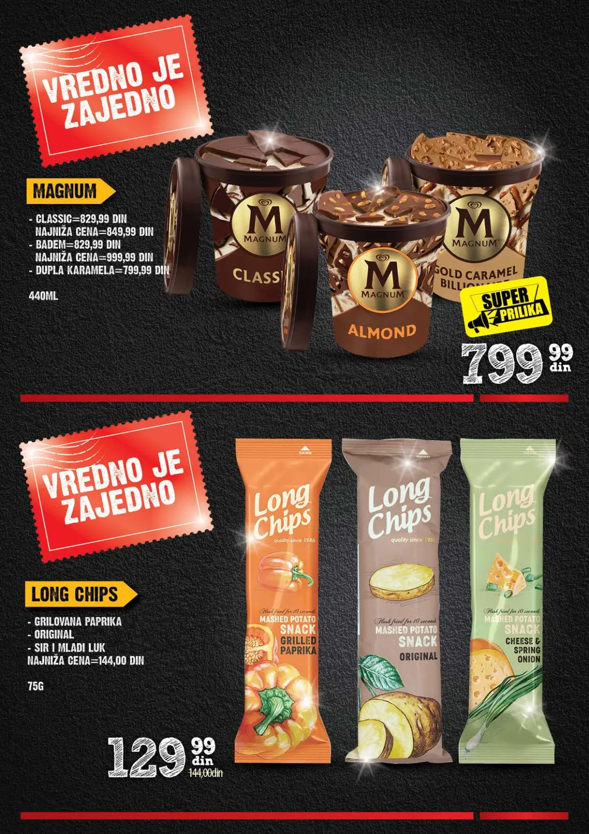 IDEA, Roda i Mercator Vredno je zajedno – Magnum sladoled i Long Chips grickalice