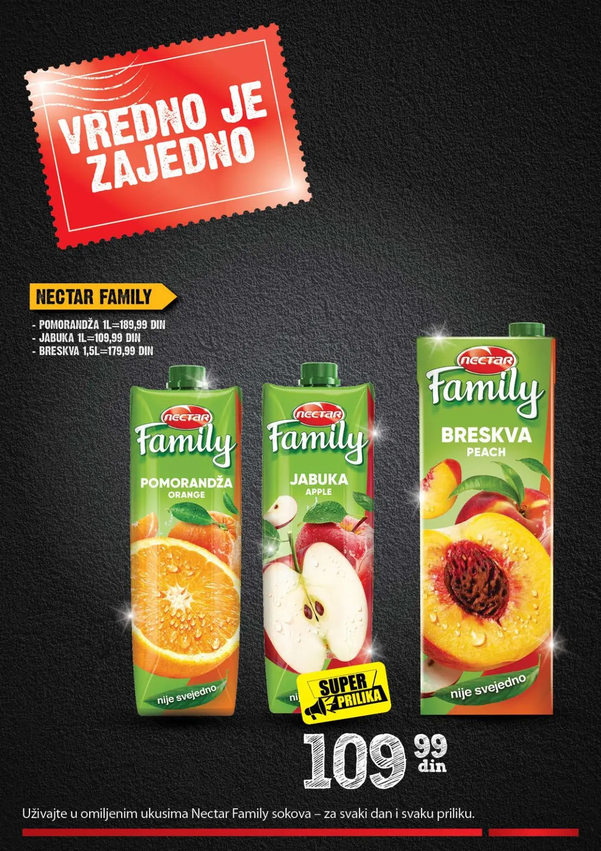 IDEA, Roda i Mercator Vredno je zajedno – Nectar Family sokovi od jabuke, pomorandže i breskve