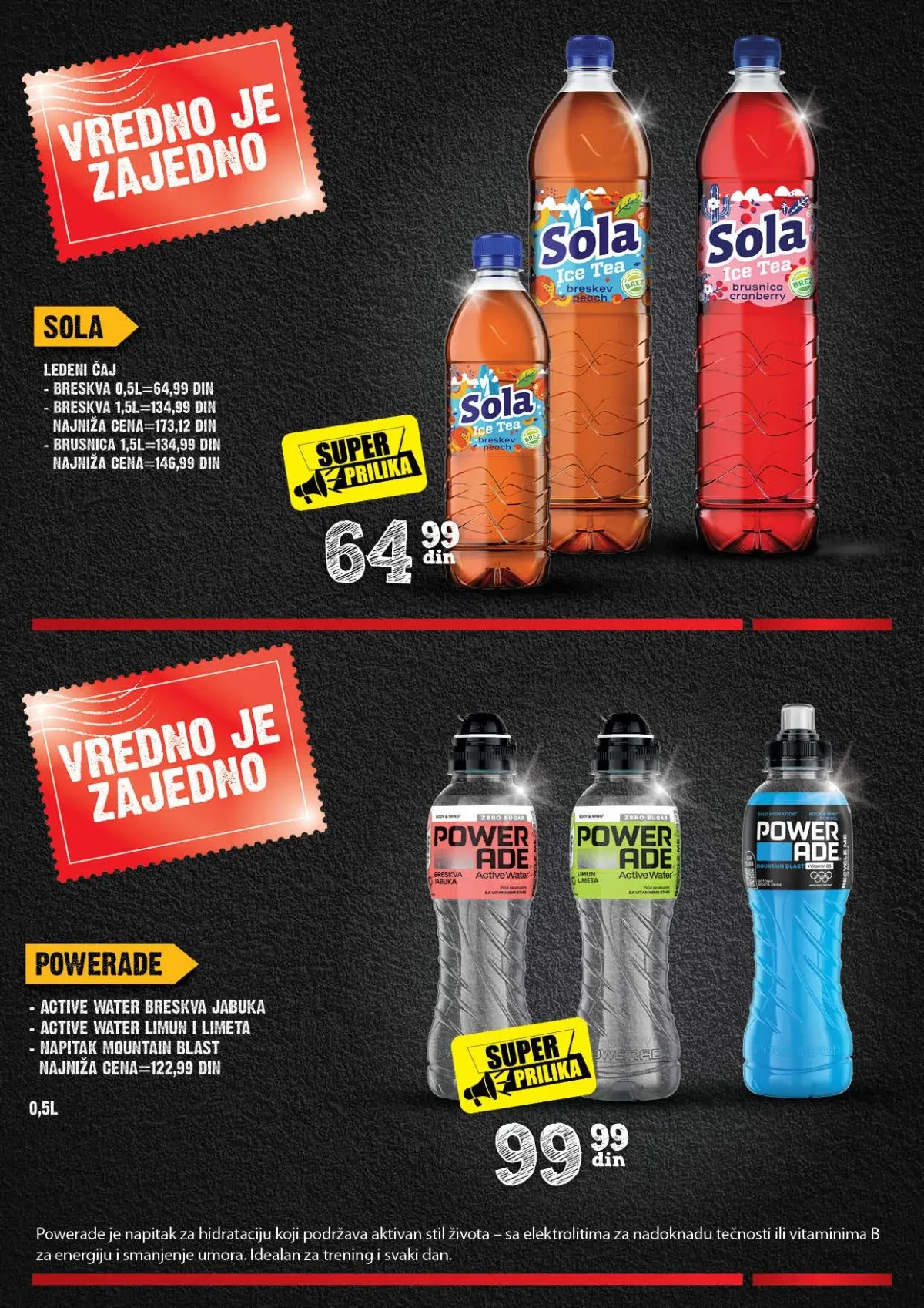 IDEA, Roda i Mercator Vredno je zajedno – Sola ledeni čaj i Powerade napici
