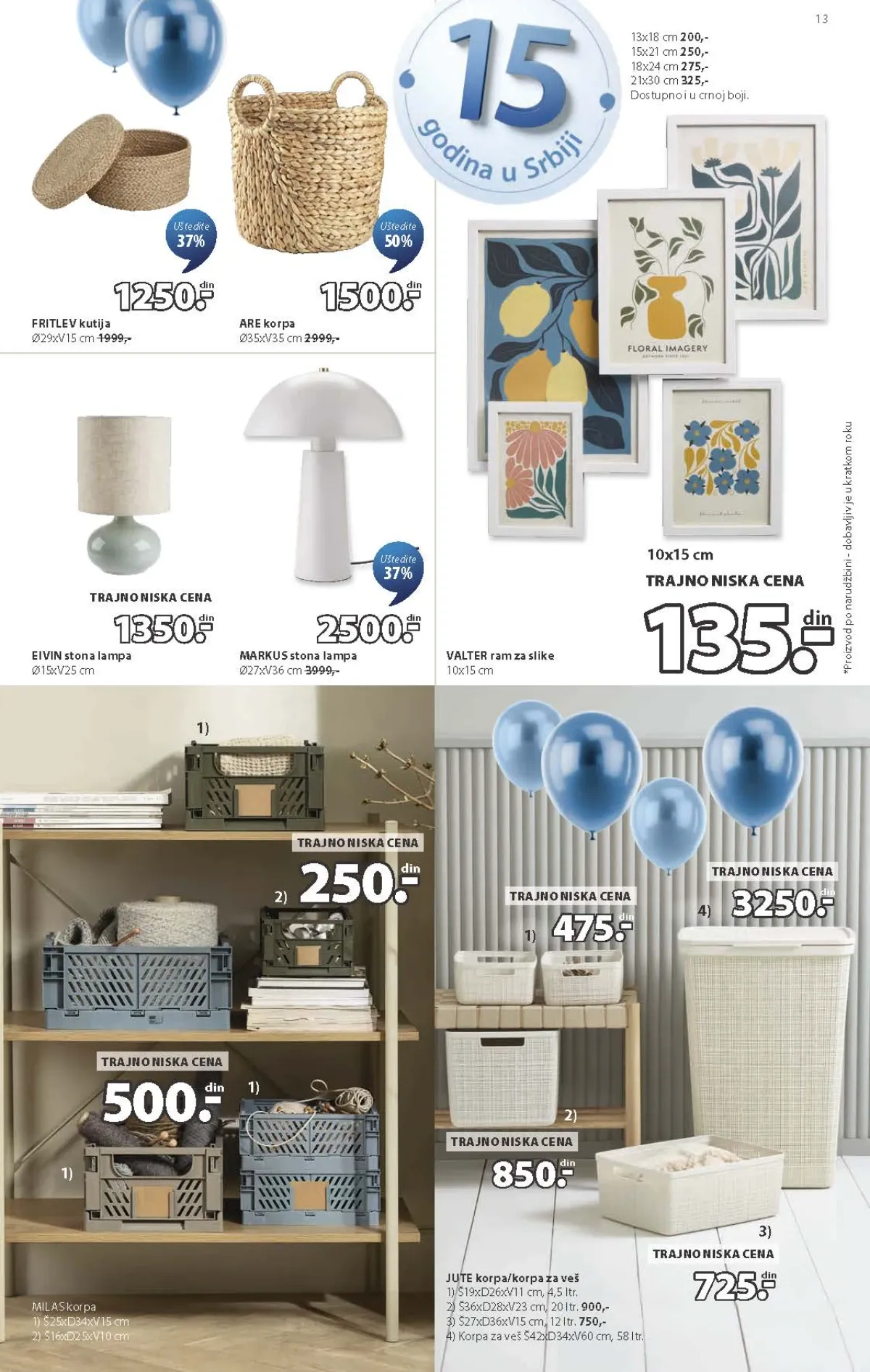 JYSK korpe i lampe – strana 13 JYSK katalog – korpe, lampe i ramovi za slike