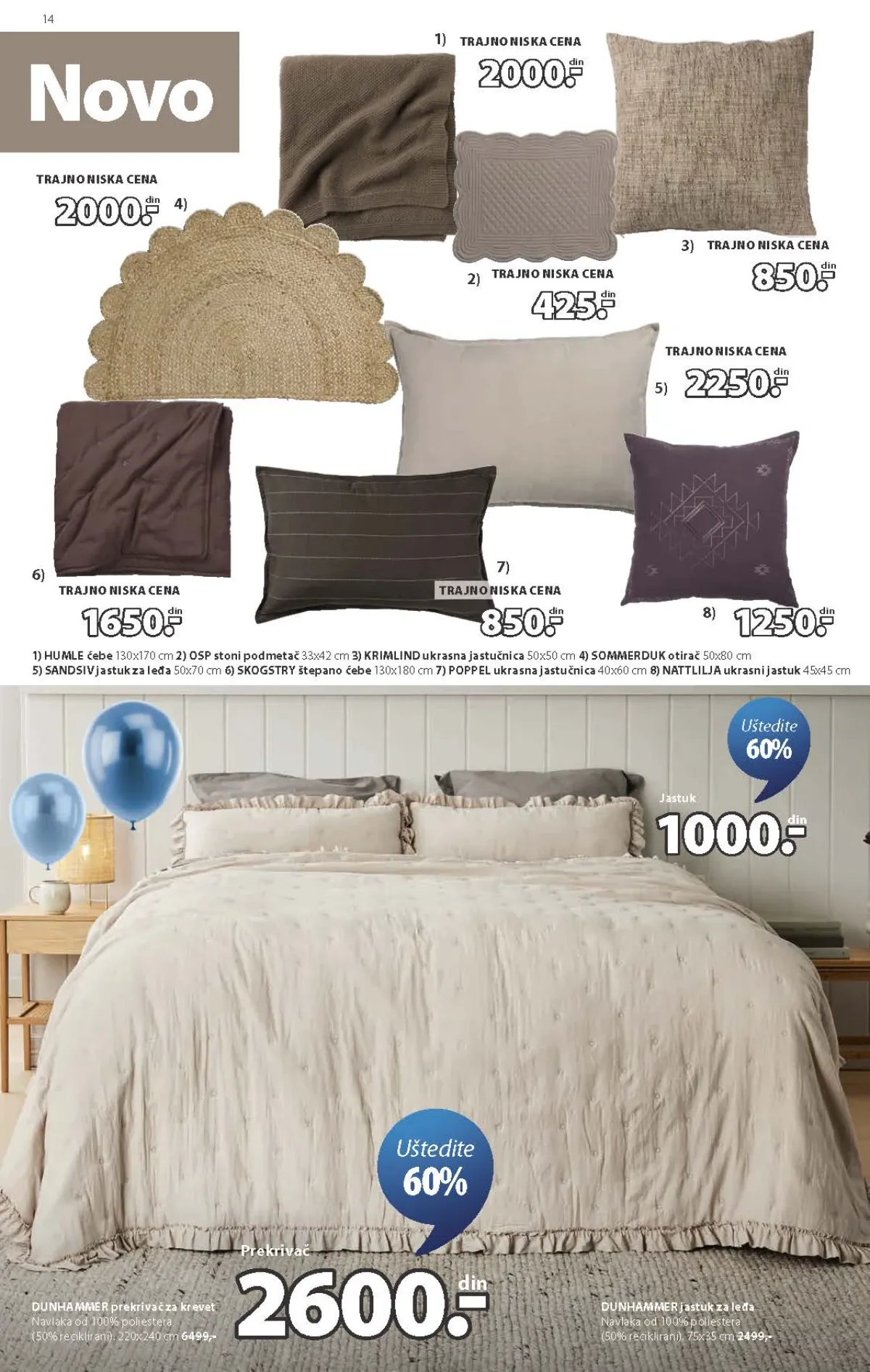 JYSK ćebad i prekrivači – strana 14 JYSK katalog – ćebad, prekrivači i ukrasni jastuci