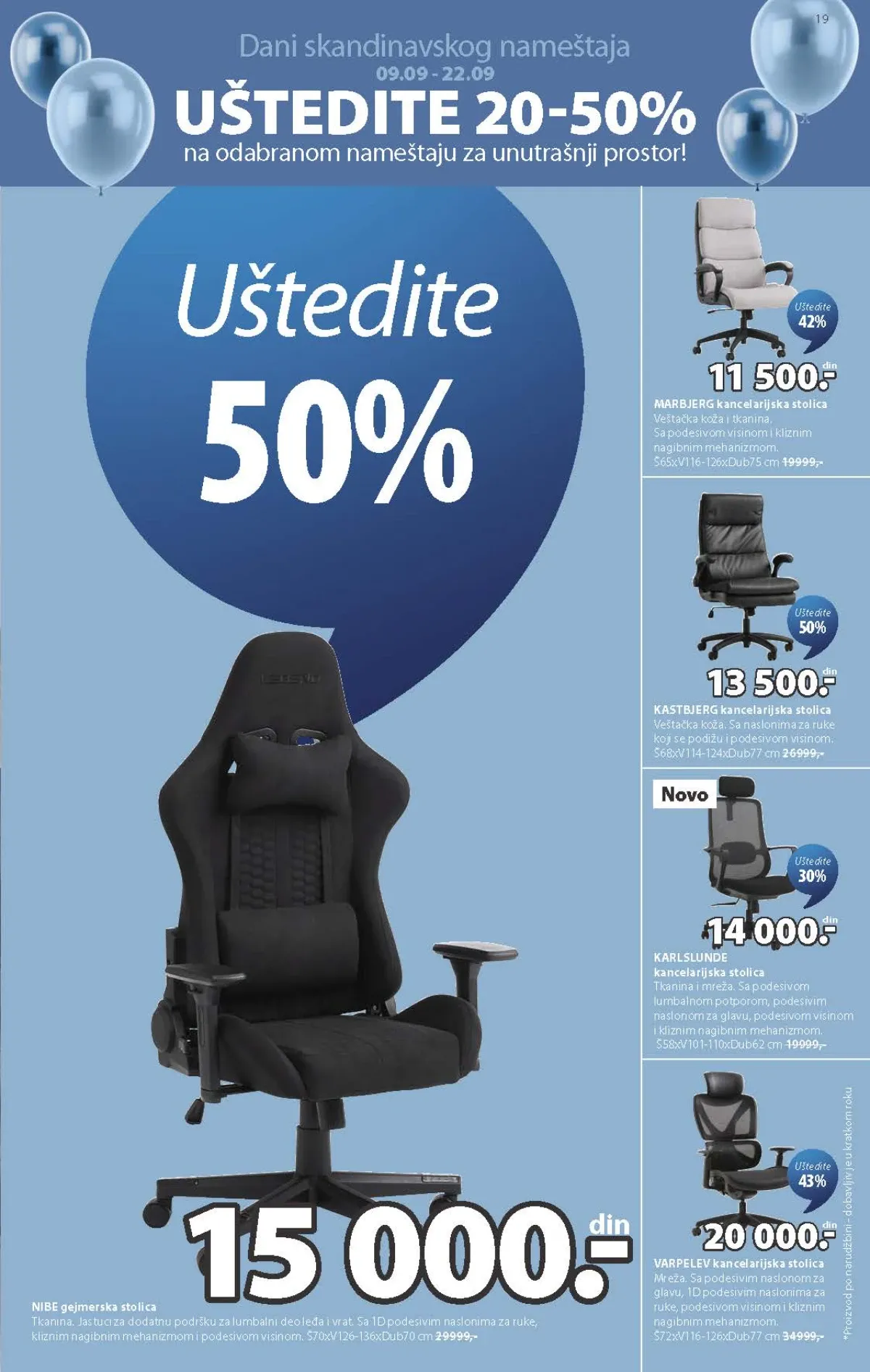 JYSK kancelarijske stolice – strana 19 JYSK katalog – kancelarijske i gejmerske stolice