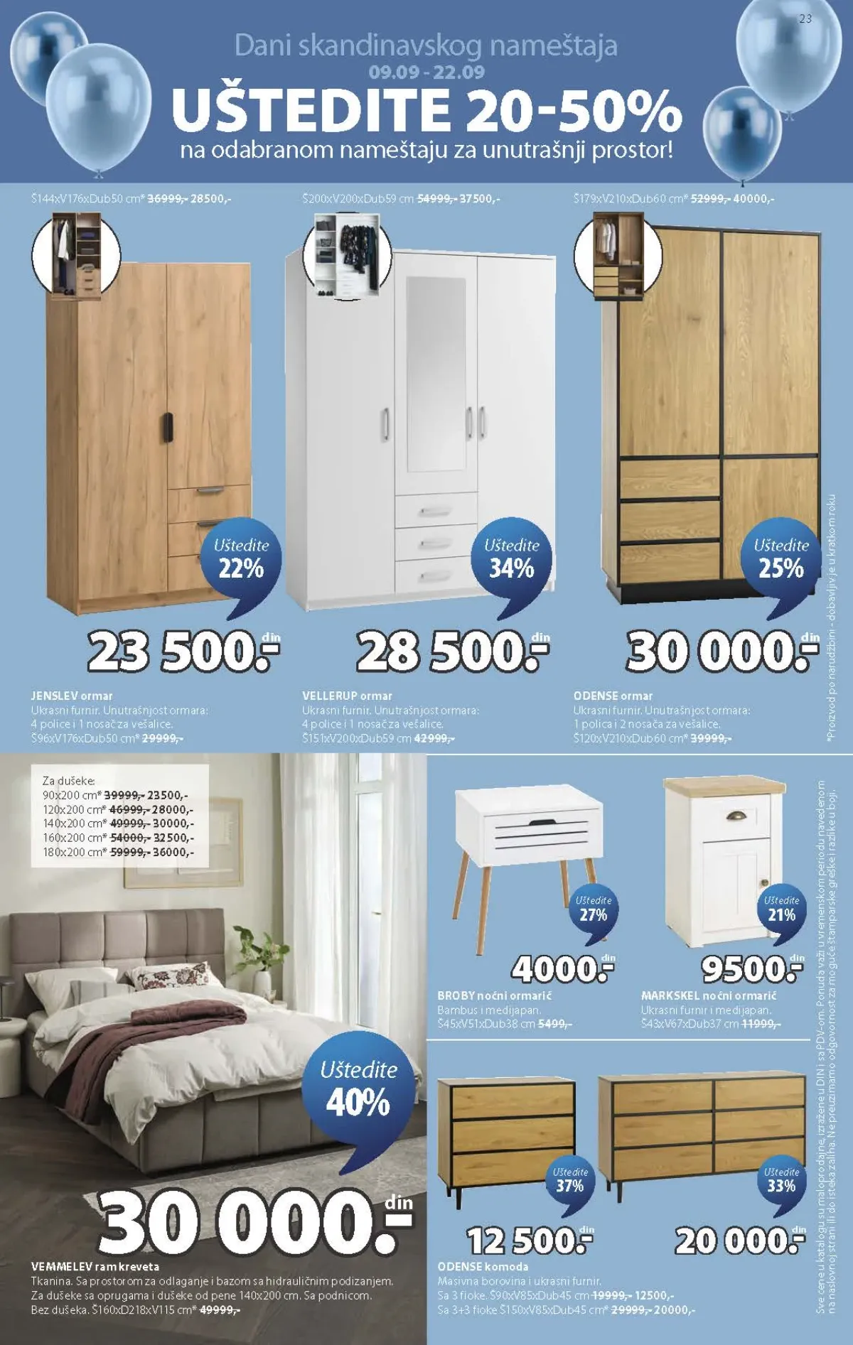 JYSK ormari i kreveti – strana 23 JYSK katalog – ormari, kreveti, komode i noćni ormarići
