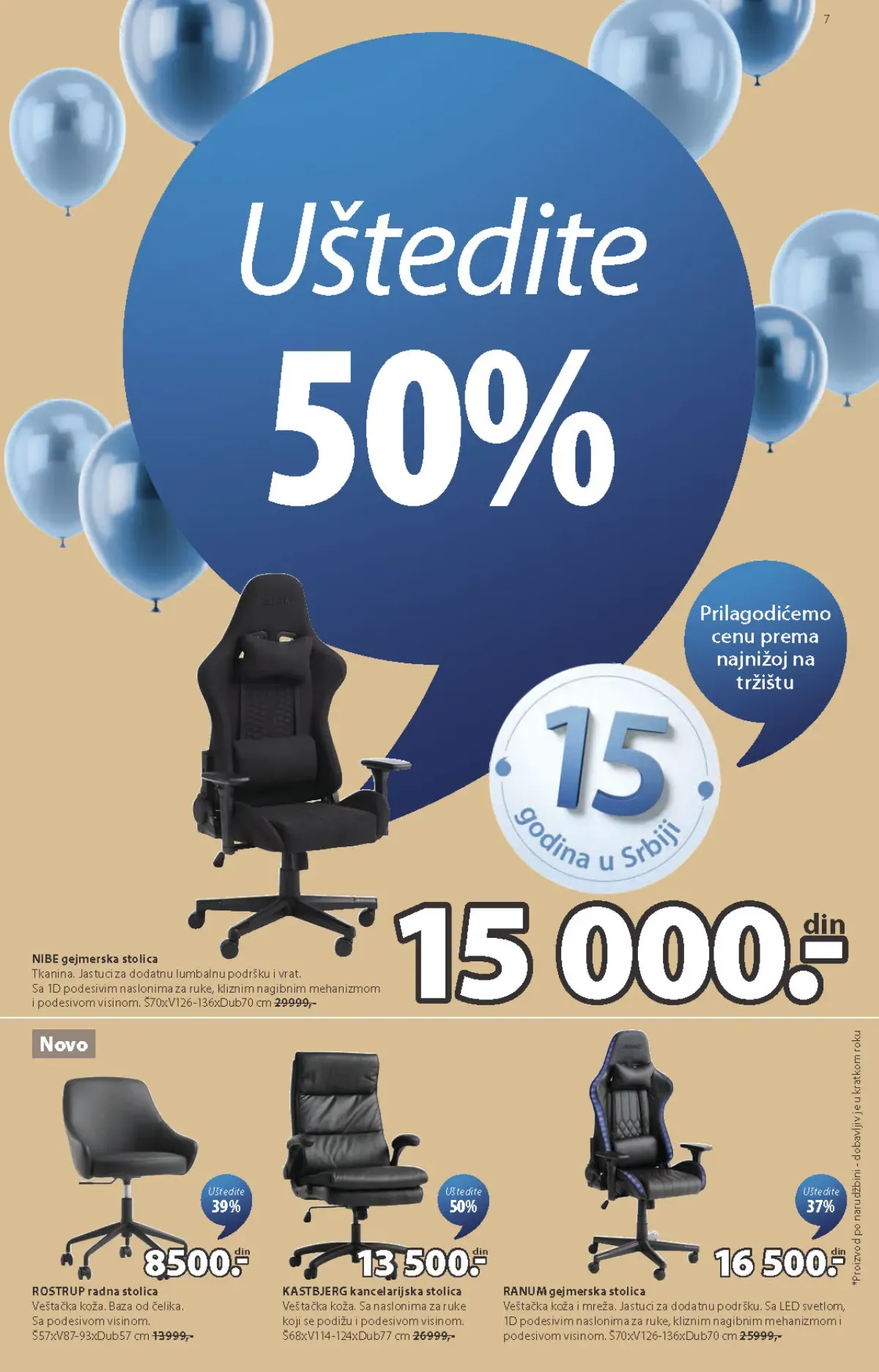JYSK katalog – gejmerske i kancelarijske stolice na sniženju