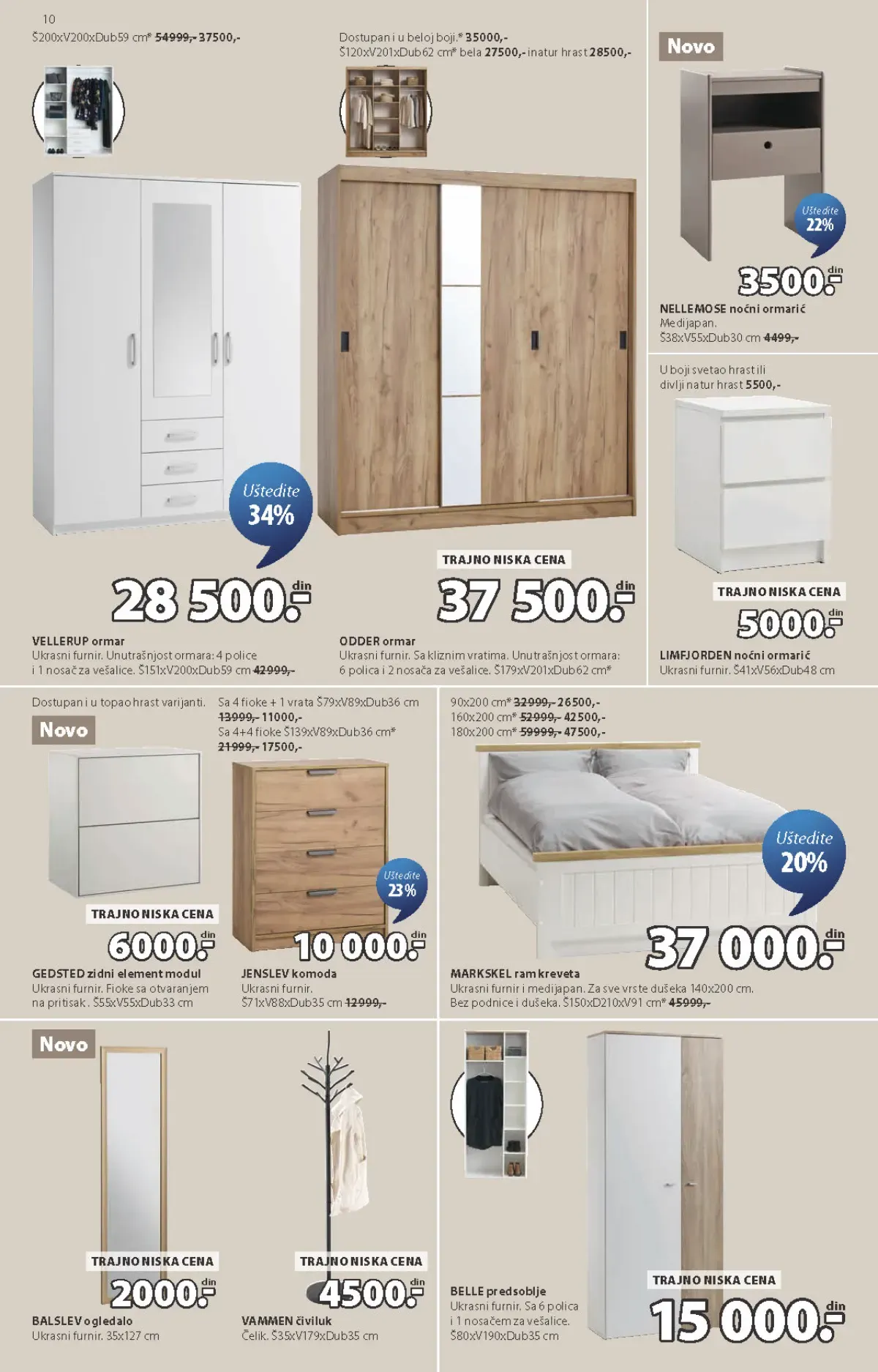 JYSK katalog – ormari, kreveti, komode i nameštaj za spavaću sobu