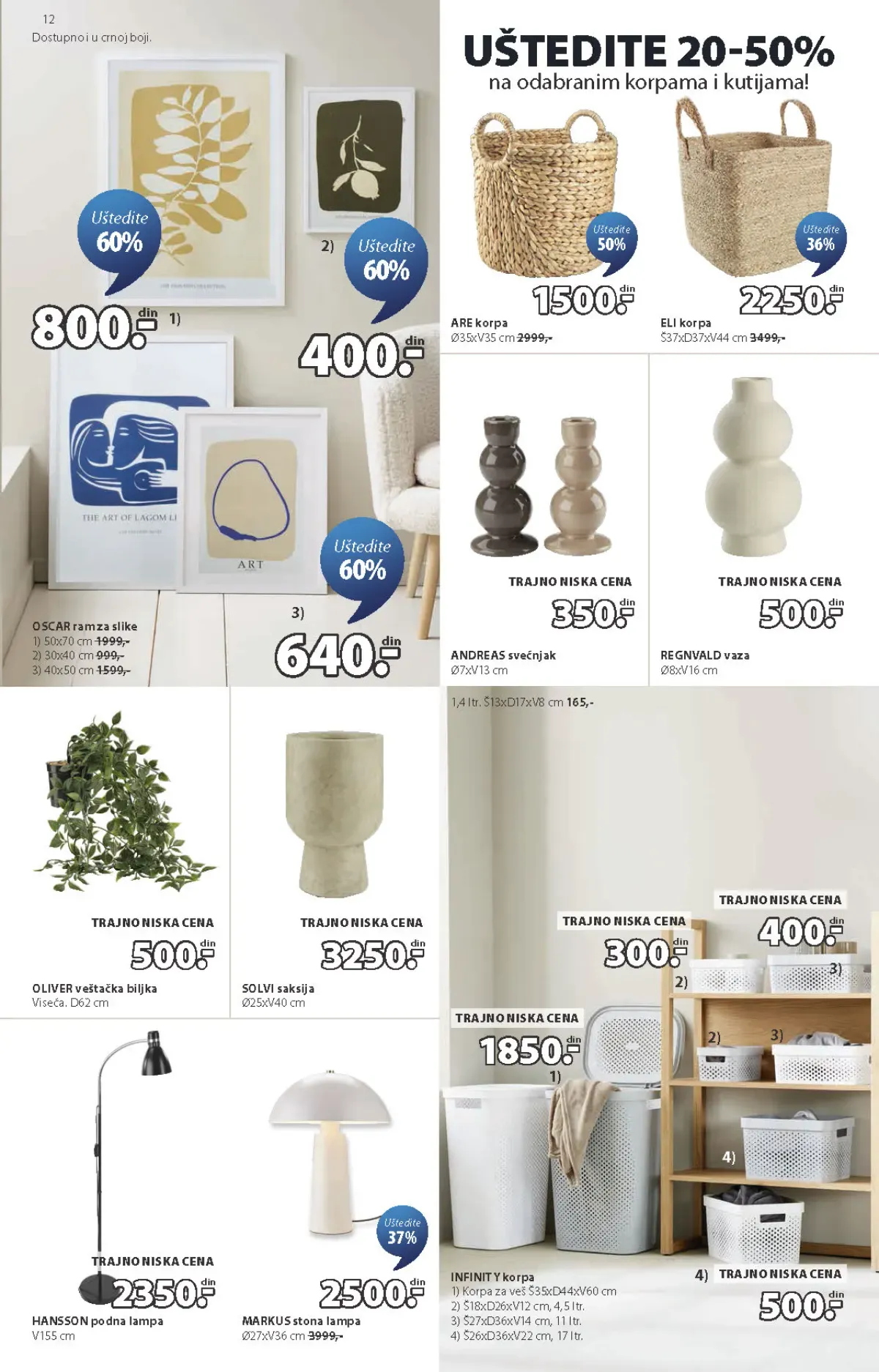JYSK katalog – dekoracija, ramovi, korpe i lampe na sniženju