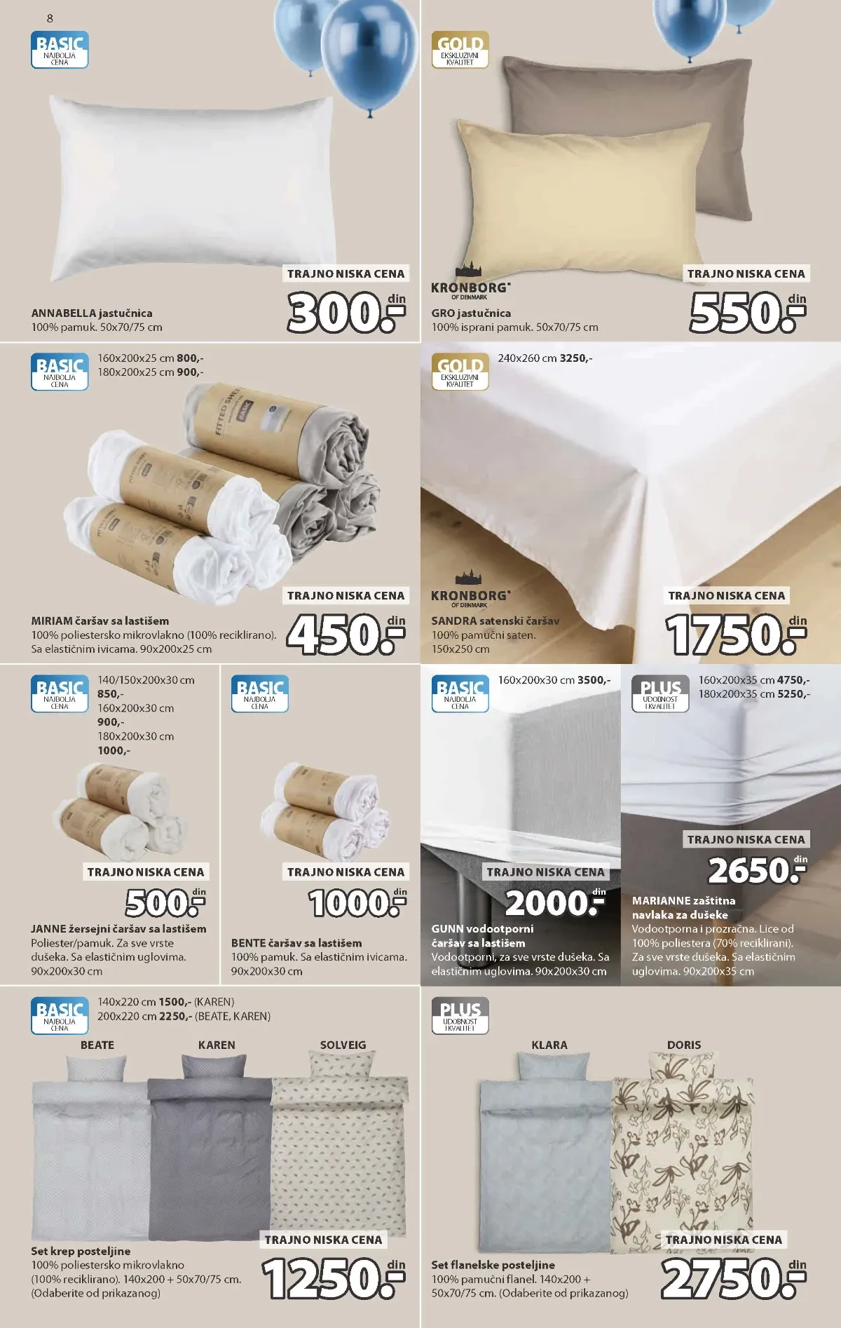 JYSK čaršavi i jastučnice – strana 8 JYSK katalog – čaršavi, jastučnice i zaštitne navlake
