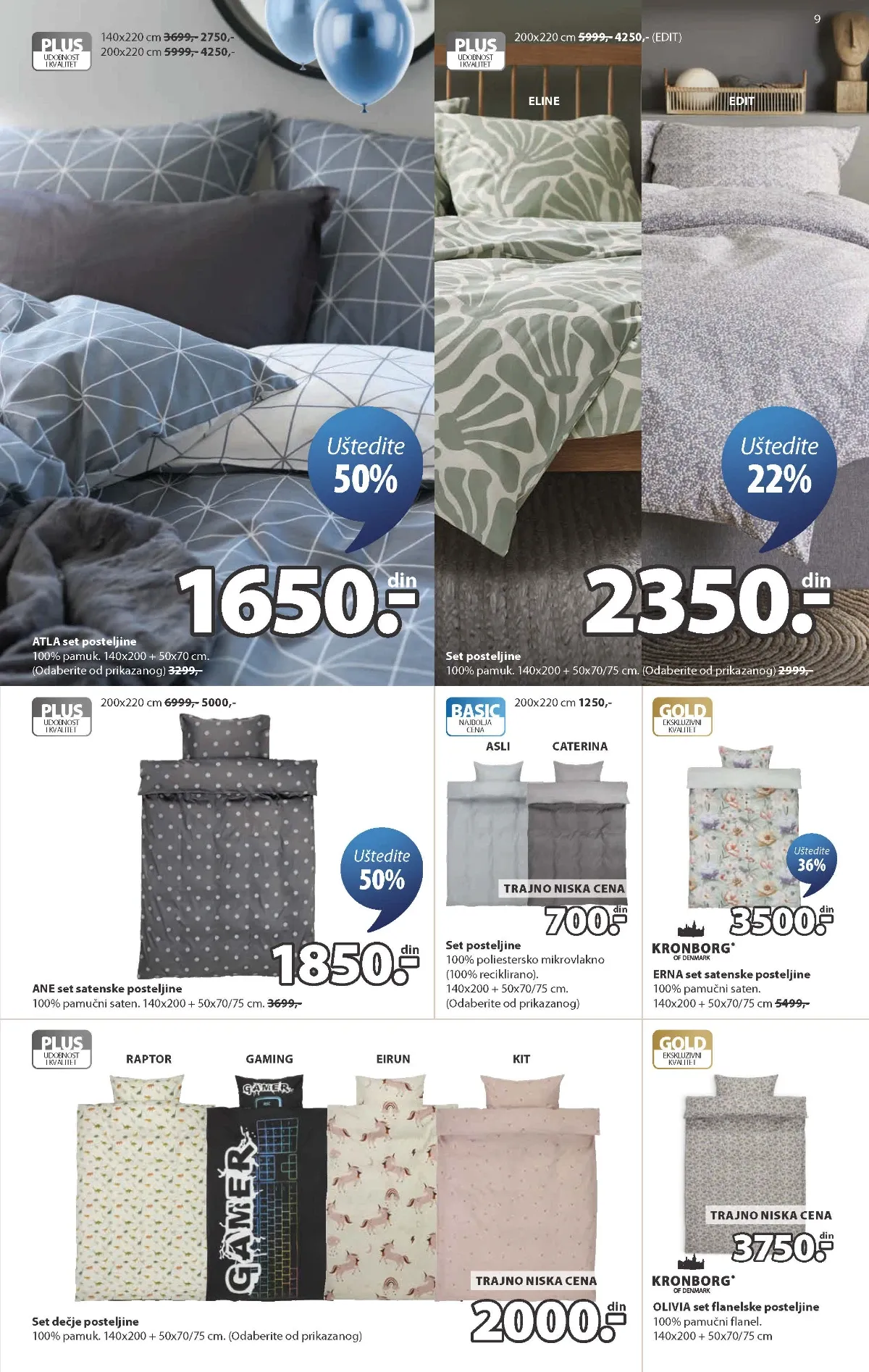 JYSK posteljina na akciji – strana 9 JYSK katalog – kompleti posteljine na sniženju