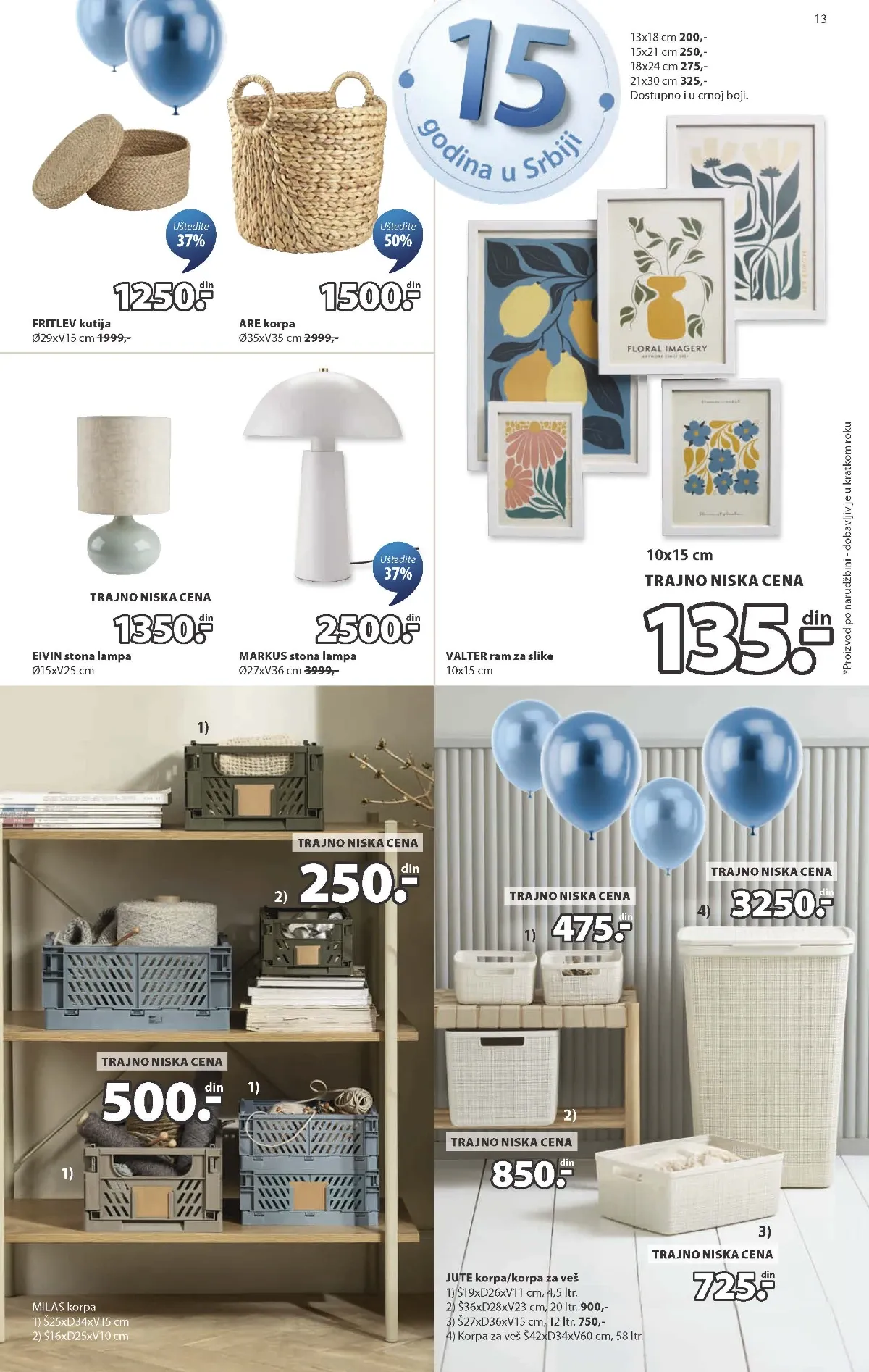 JYSK korpe i lampe – strana 13 JYSK katalog – korpe, lampe i ramovi za slike