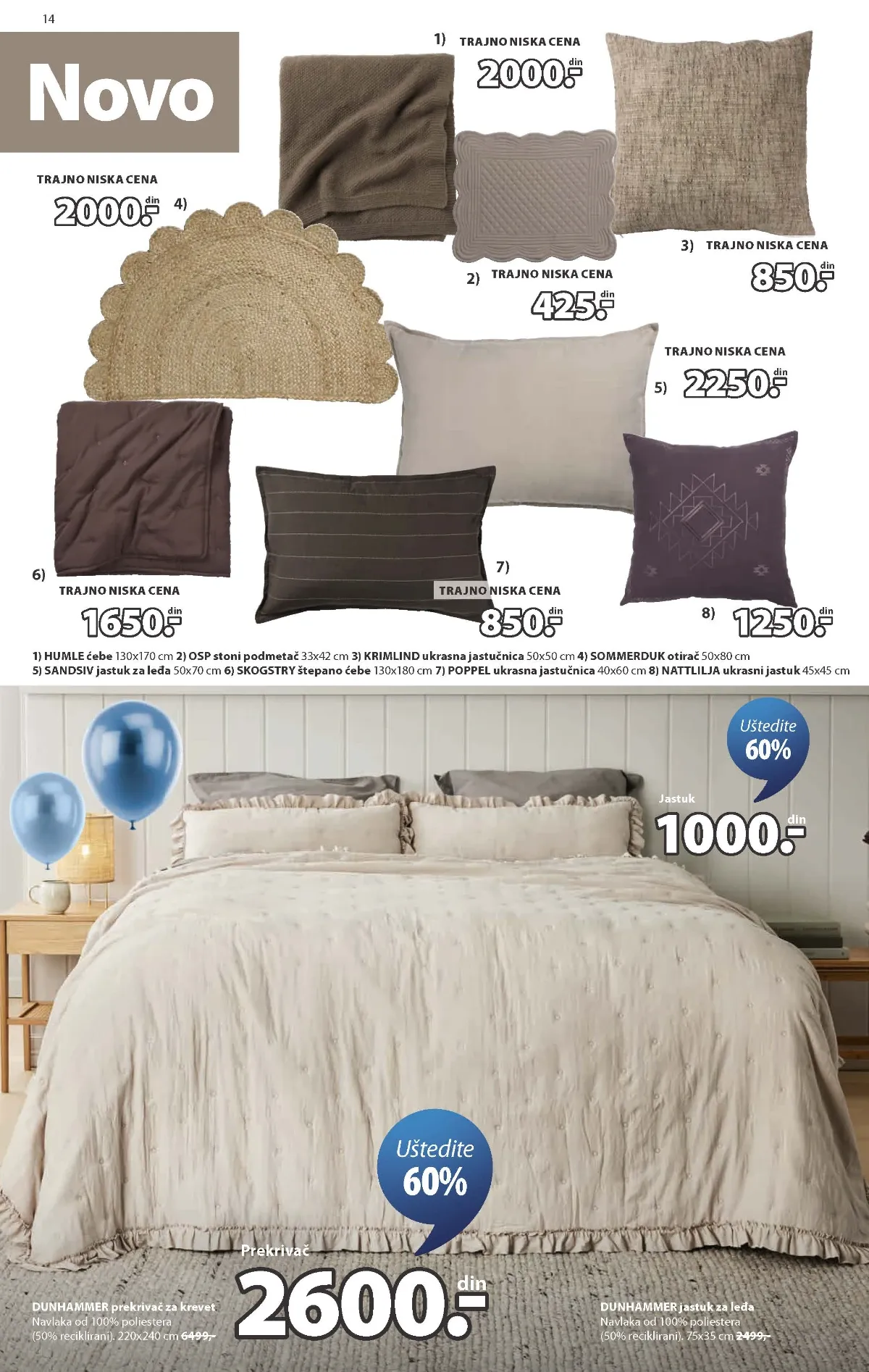 JYSK ćebad i prekrivači – strana 14 JYSK katalog – ćebad, prekrivači i ukrasni jastuci