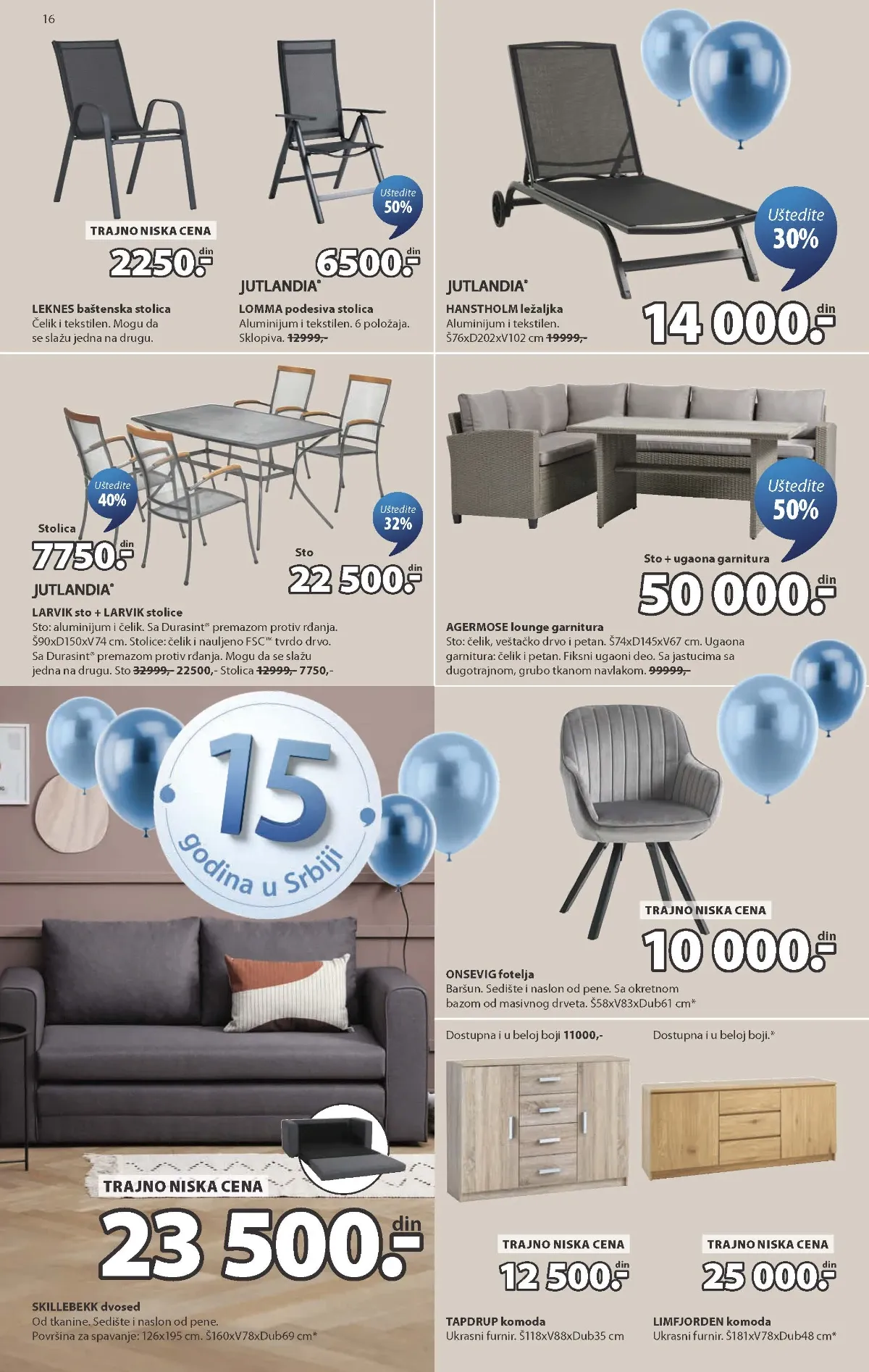 JYSK nameštaj na akciji – strana 16 JYSK katalog – baštenski nameštaj, fotelje i komode