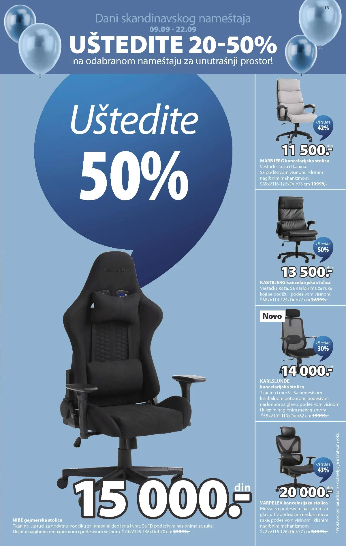 JYSK kancelarijske stolice – strana 19 JYSK katalog – kancelarijske i gejmerske stolice