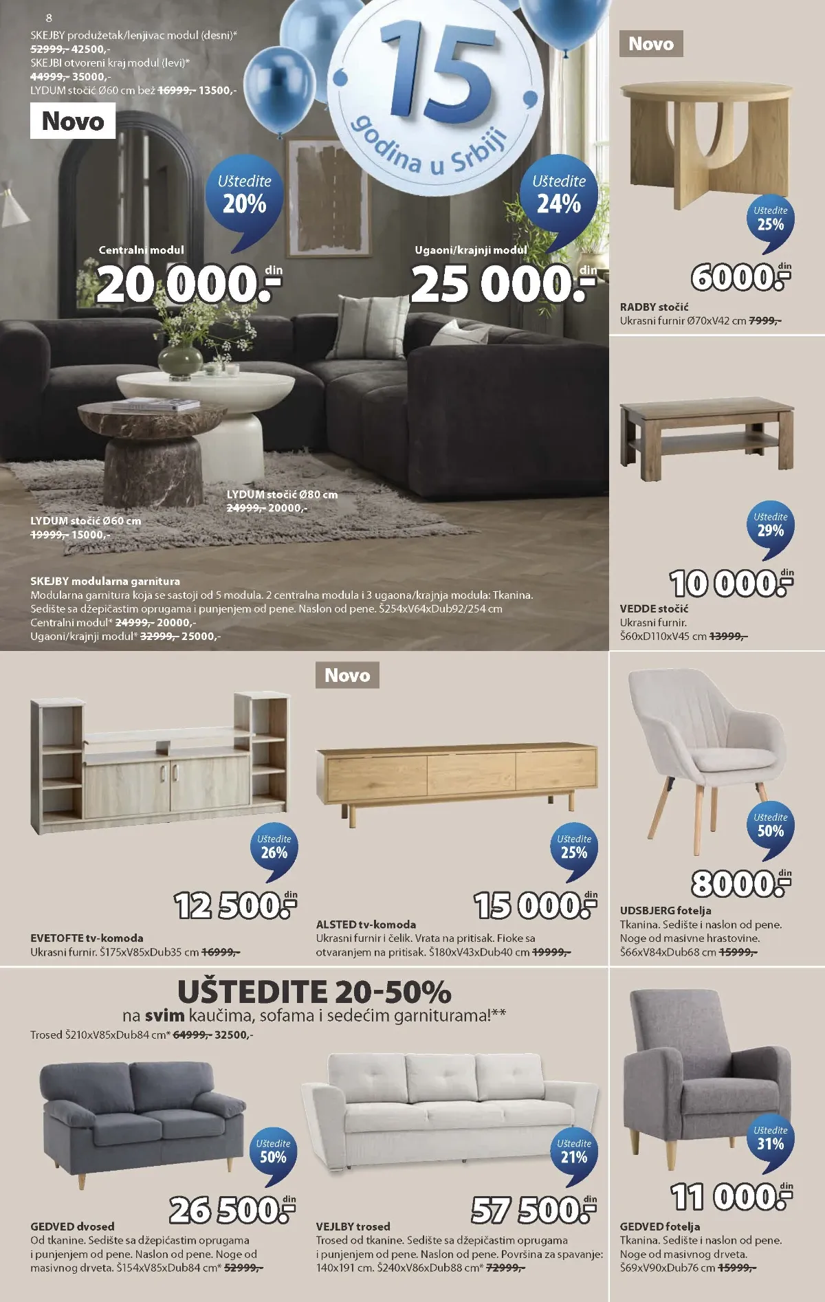 JYSK katalog strana 8 – sofe, fotelje, garniture i TV komode na sniženju