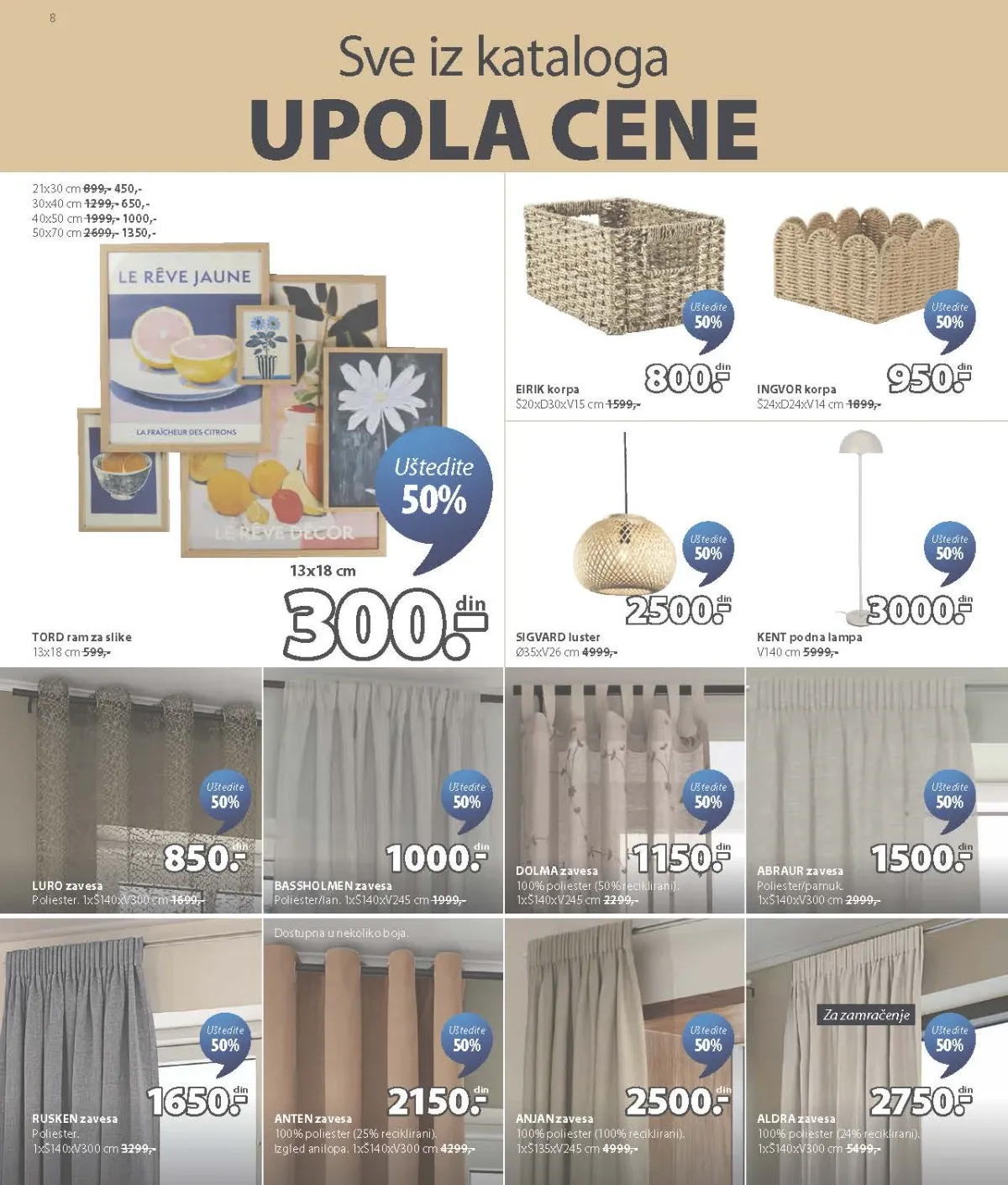 JYSK katalog do 01.09.2026. – zavese, rasveta i dekoracija doma uz 50% popusta – strana 8
