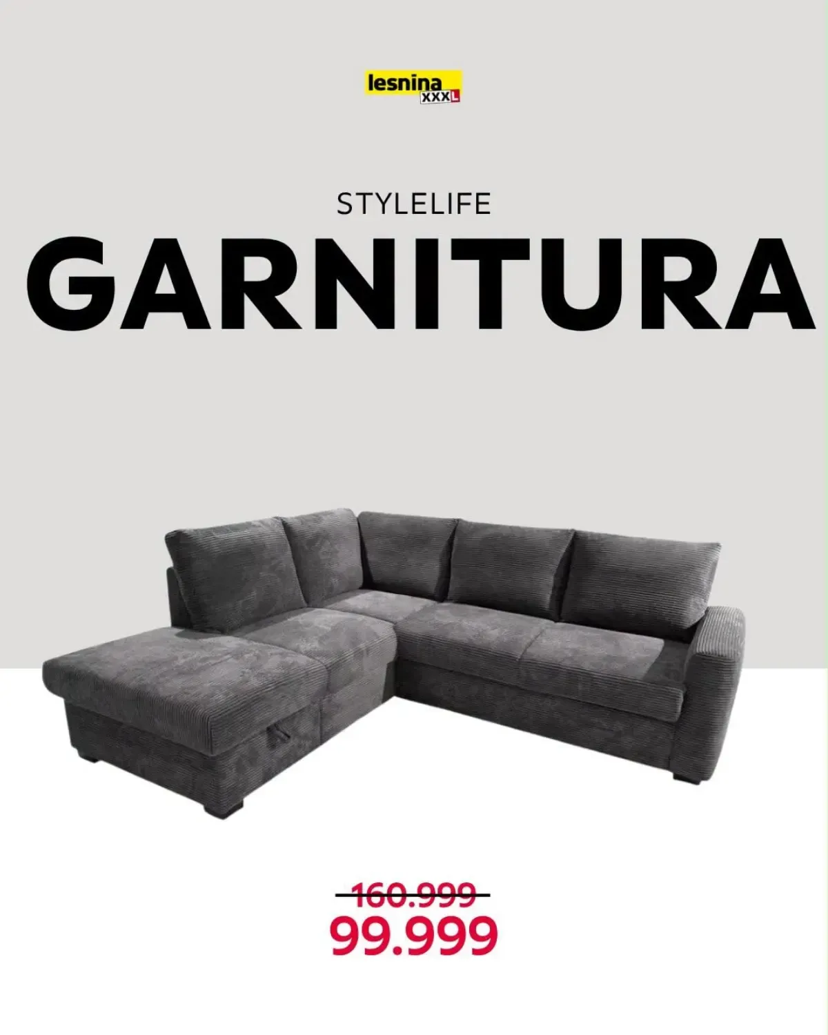 Lesnina STYLELIFE ugaona garnitura snižena sa 160.999 na 99.999 dinara