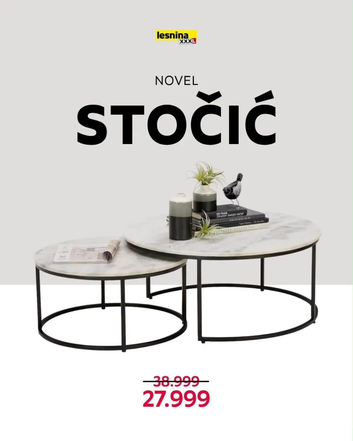 Lesnina NOVEL set stočića snižen sa 38.999 na 27.999 dinara