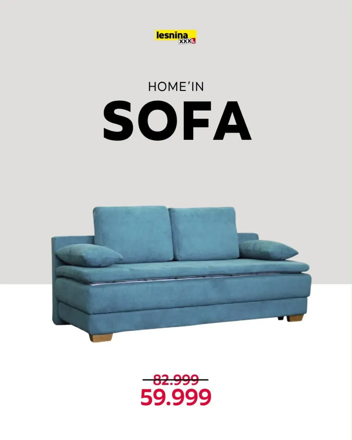 Lesnina HOME'IN sofa snižena sa 82.999 na 59.999 dinara