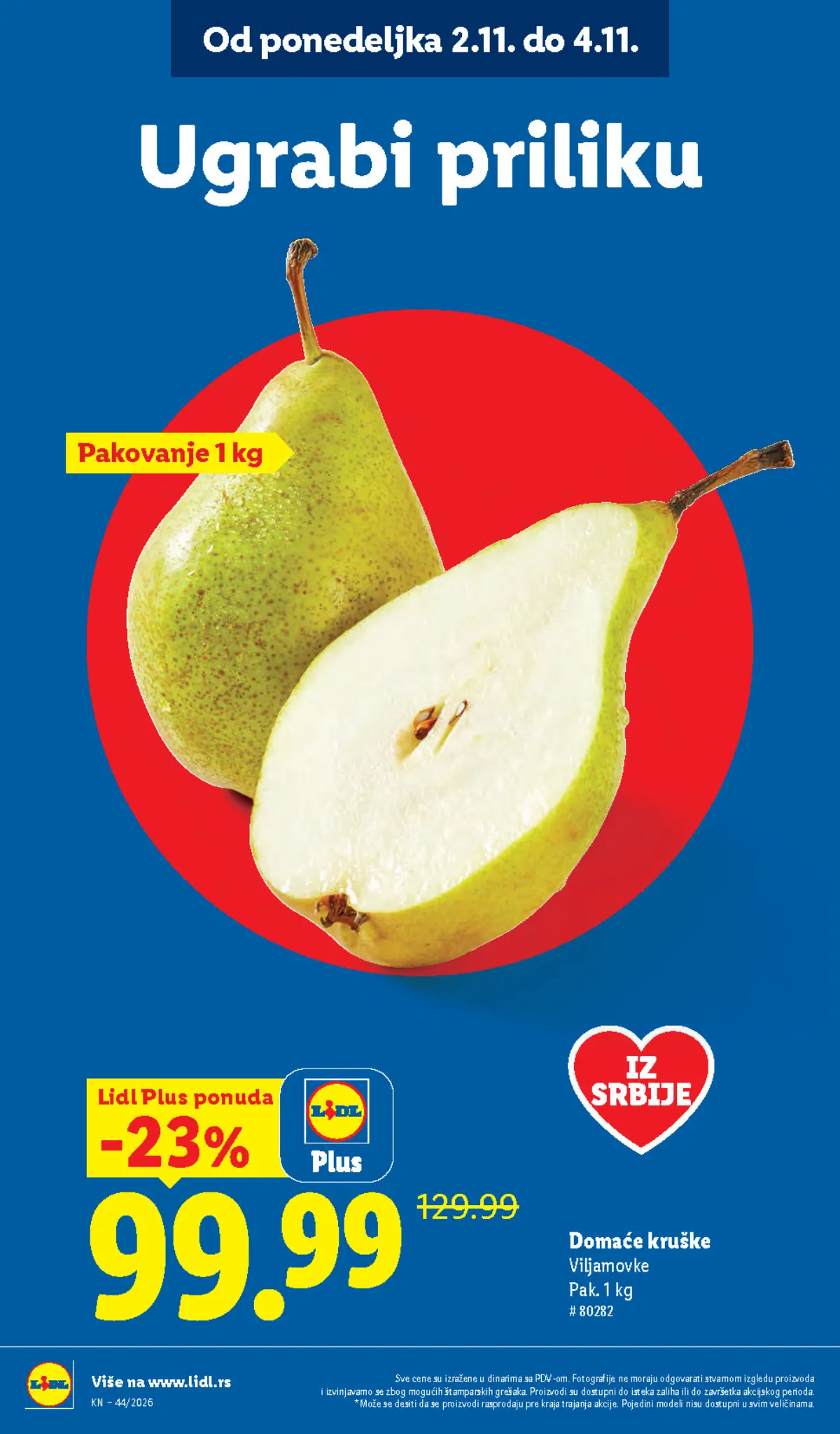 Lidl katalog – strana 14: domaće kruške viljamovke uz Lidl Plus