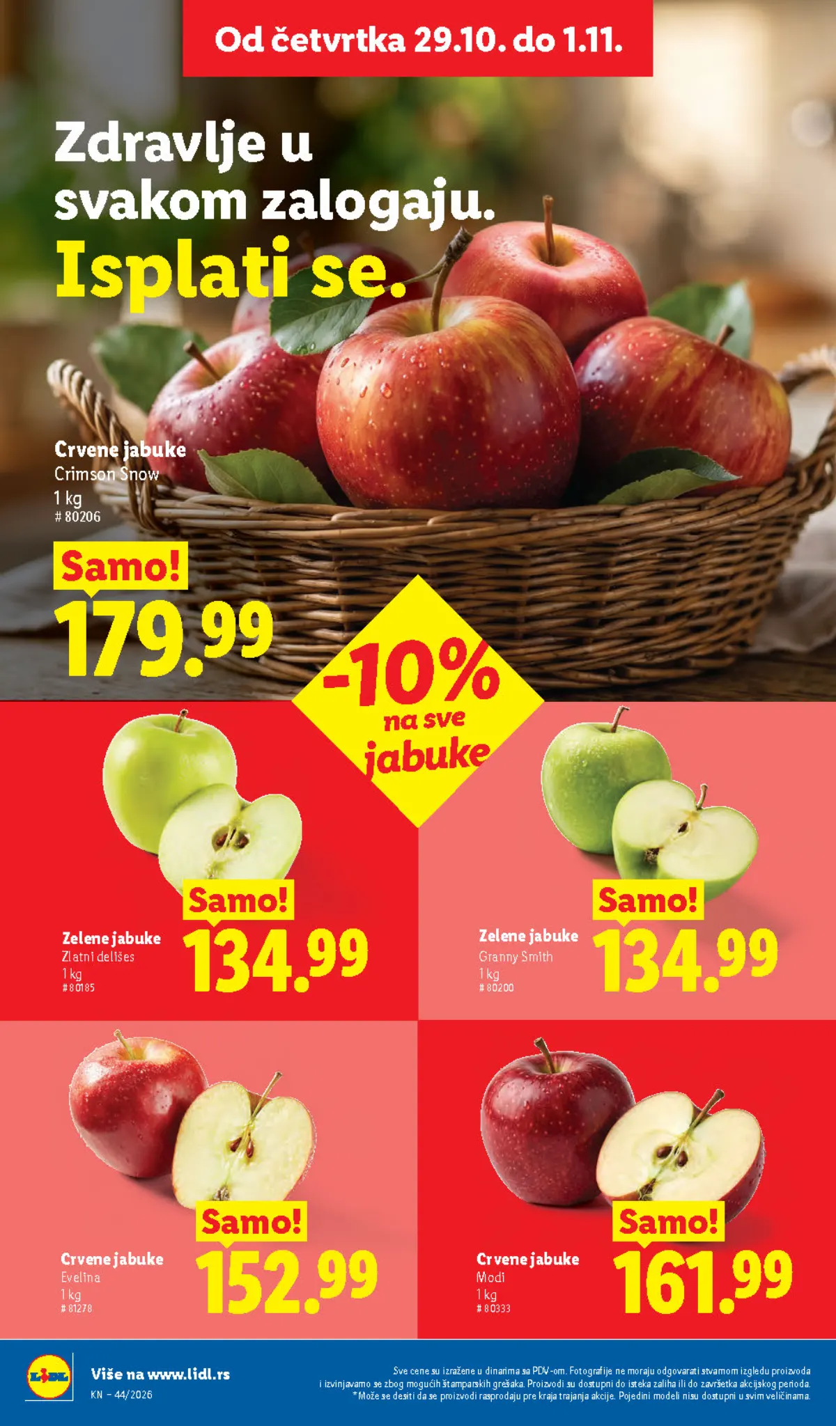 Lidl katalog – strana 18: ponuda crvenih i zelenih jabuka