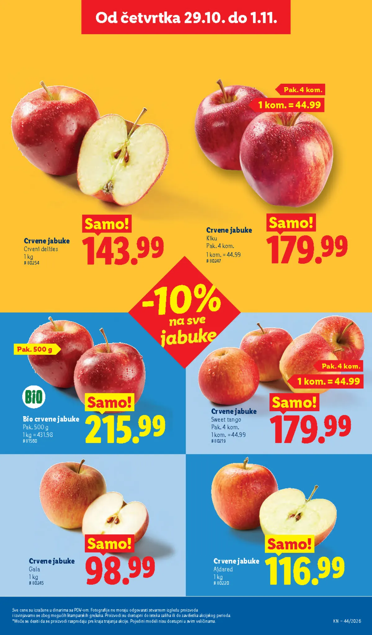 Lidl katalog – strana 19: jabuke Ajdared, Sweet Tango i Kiku