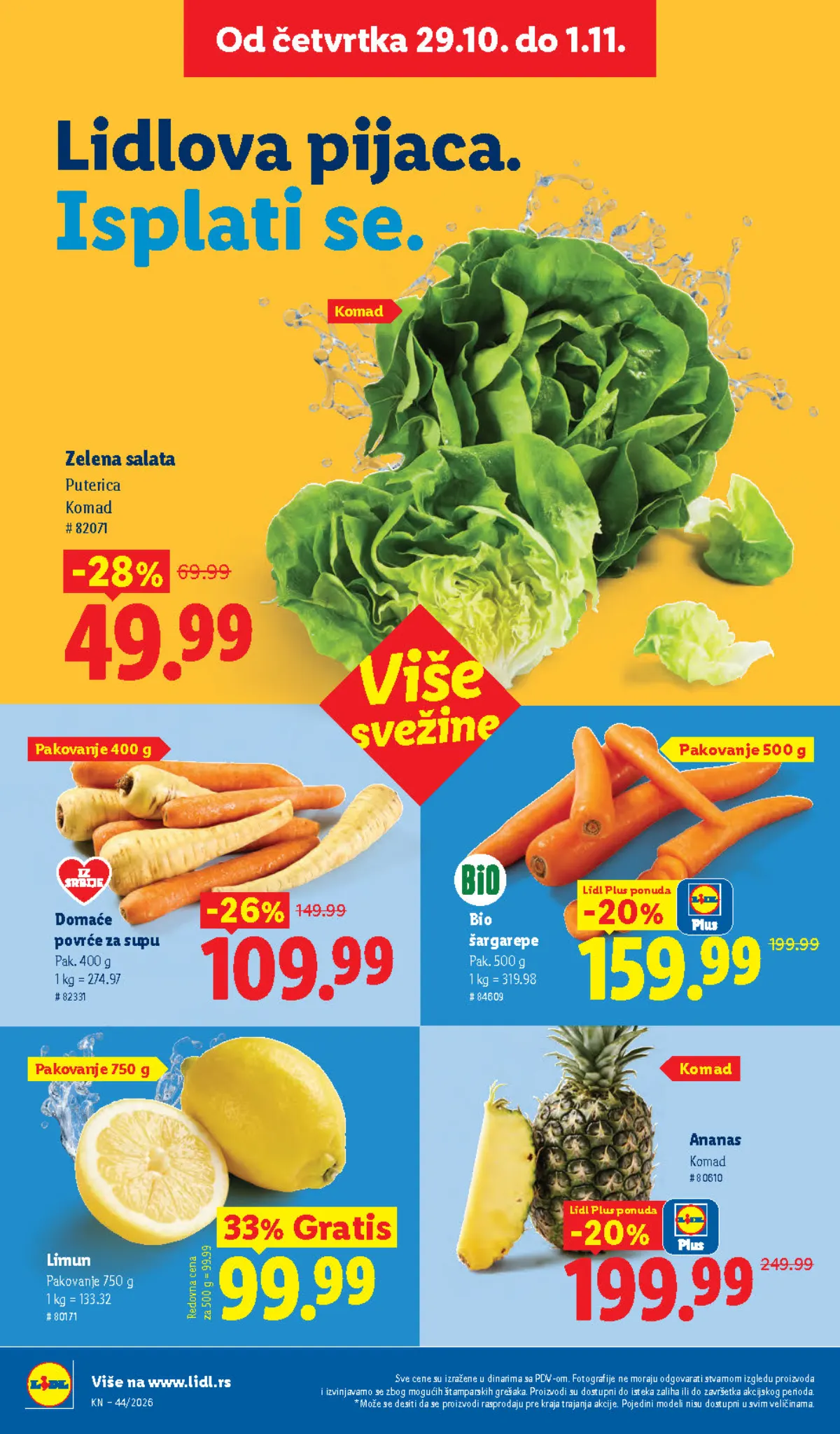 Lidl katalog – strana 22: salata, povrće za supu, šargarepa, limun i ananas