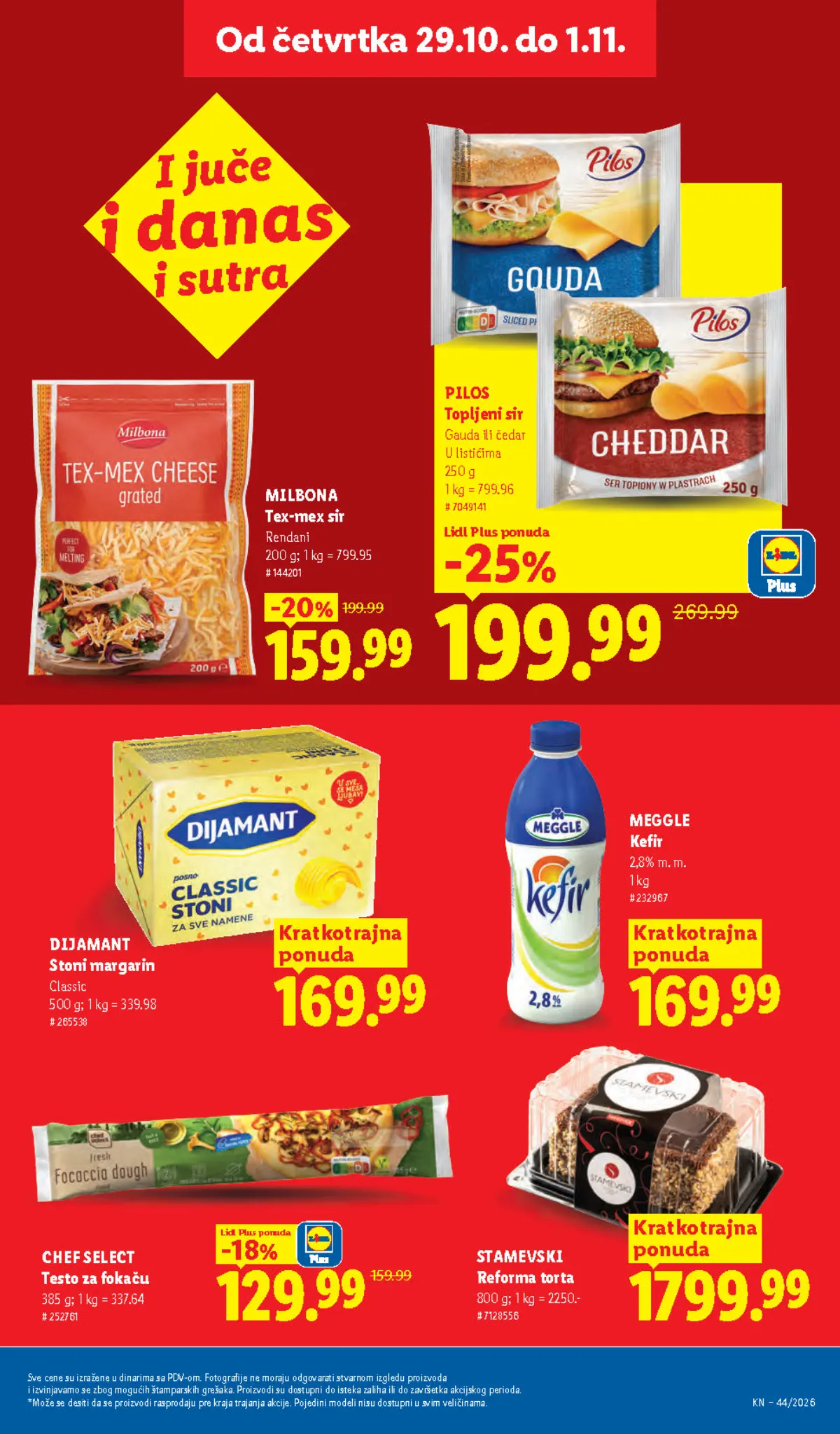 Lidl katalog – strana 27: rendani sir, kefir i testo za fokaču