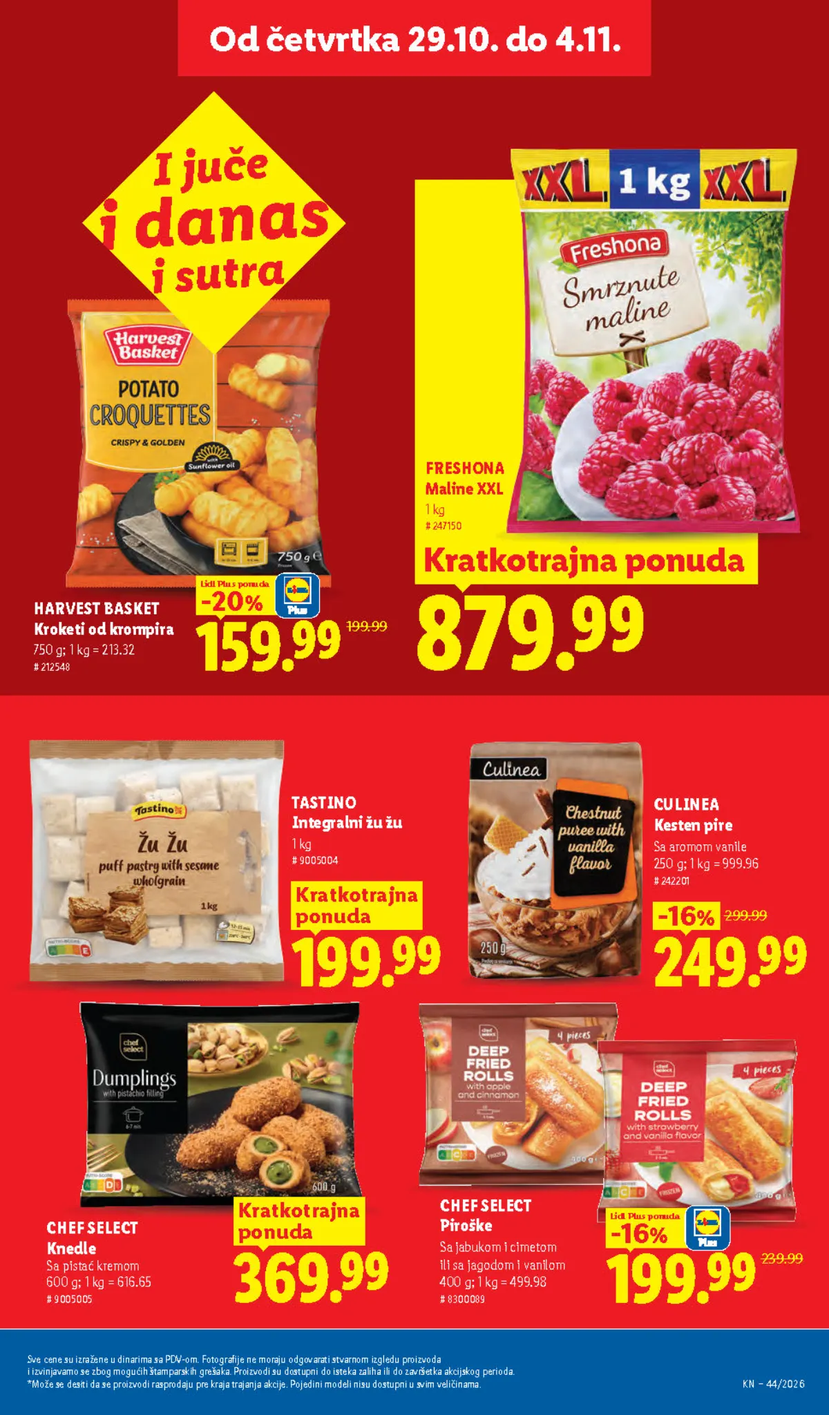 Lidl katalog – strana 29: zamrznute namirnice i kesten pire