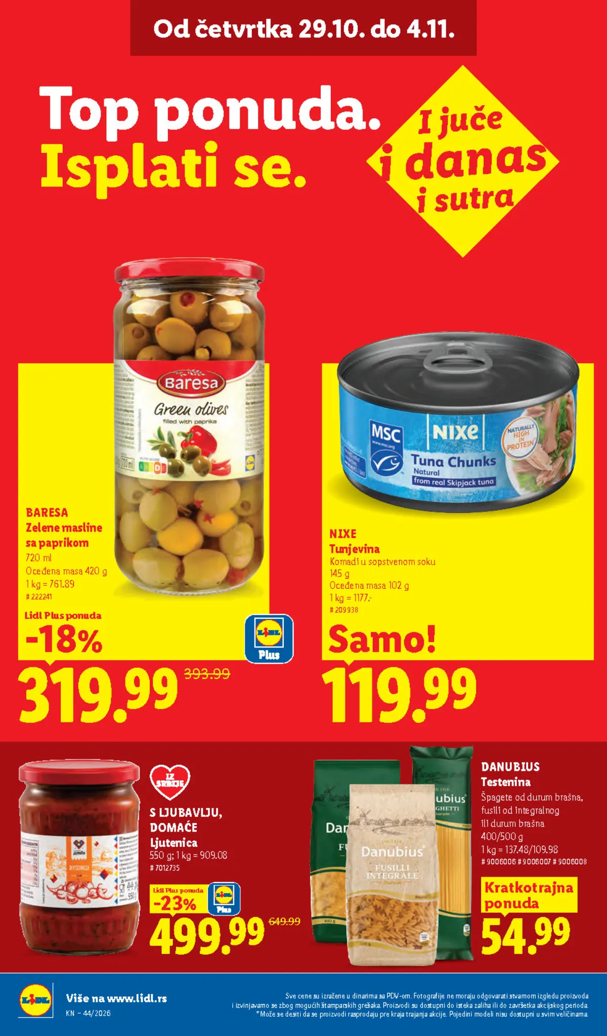 Lidl katalog – strana 30: tunjevina i zelene masline sa paprikom