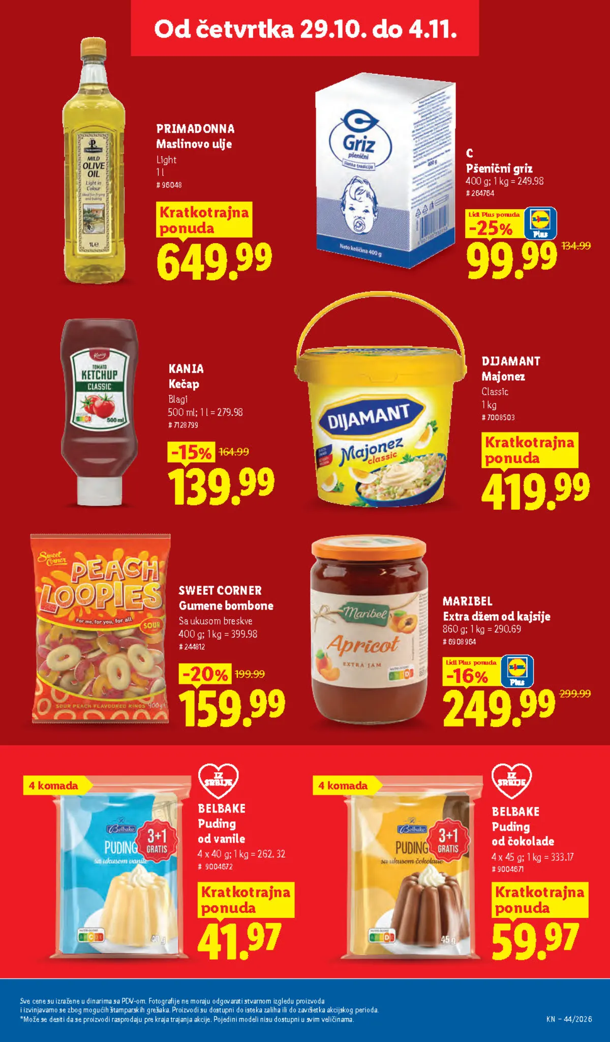 Lidl katalog – strana 31: maslinovo ulje, pšenični griz i namirnice za ostavu