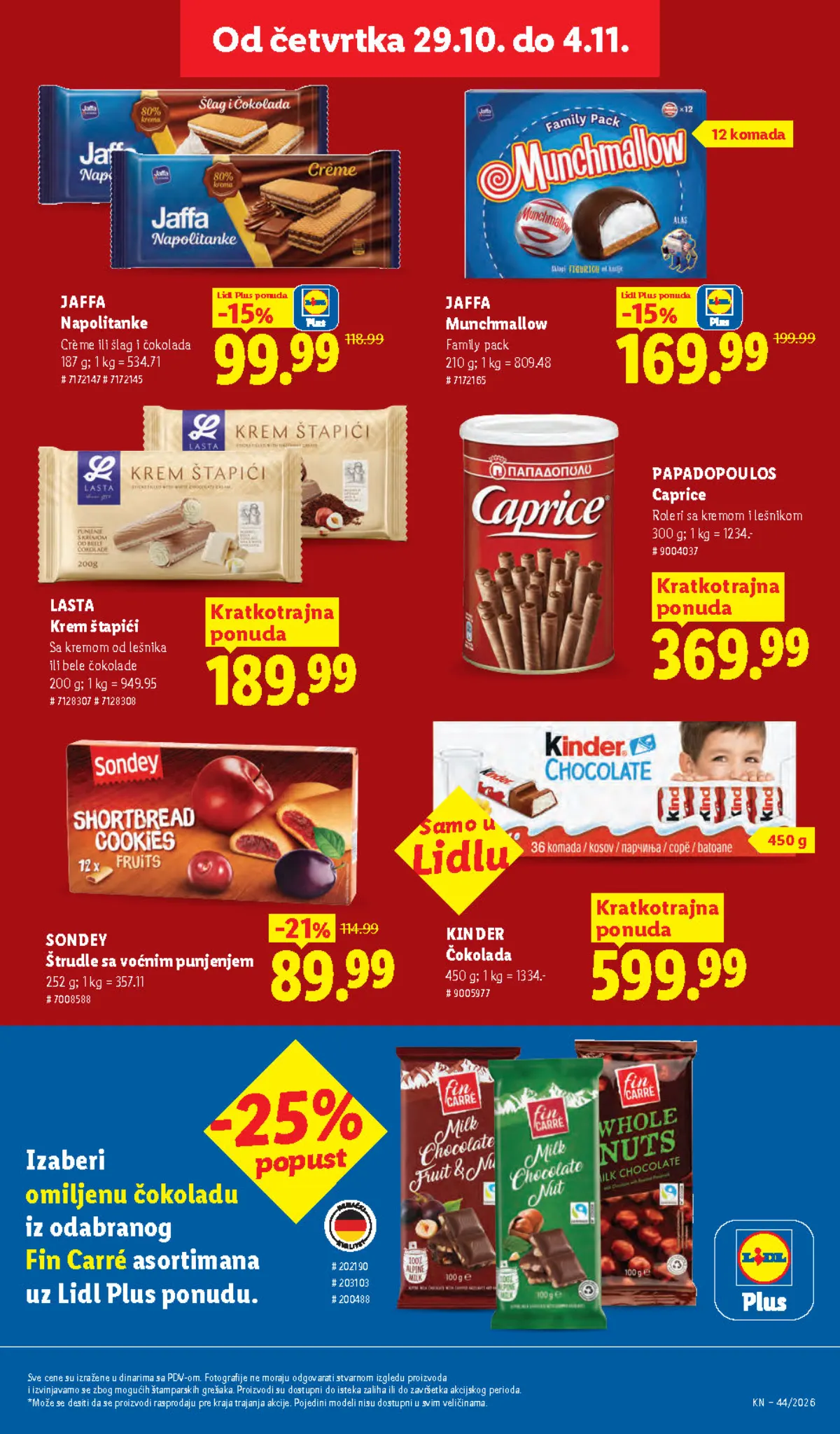 Lidl katalog – strana 33: Kinder i Fin Carré čokolade