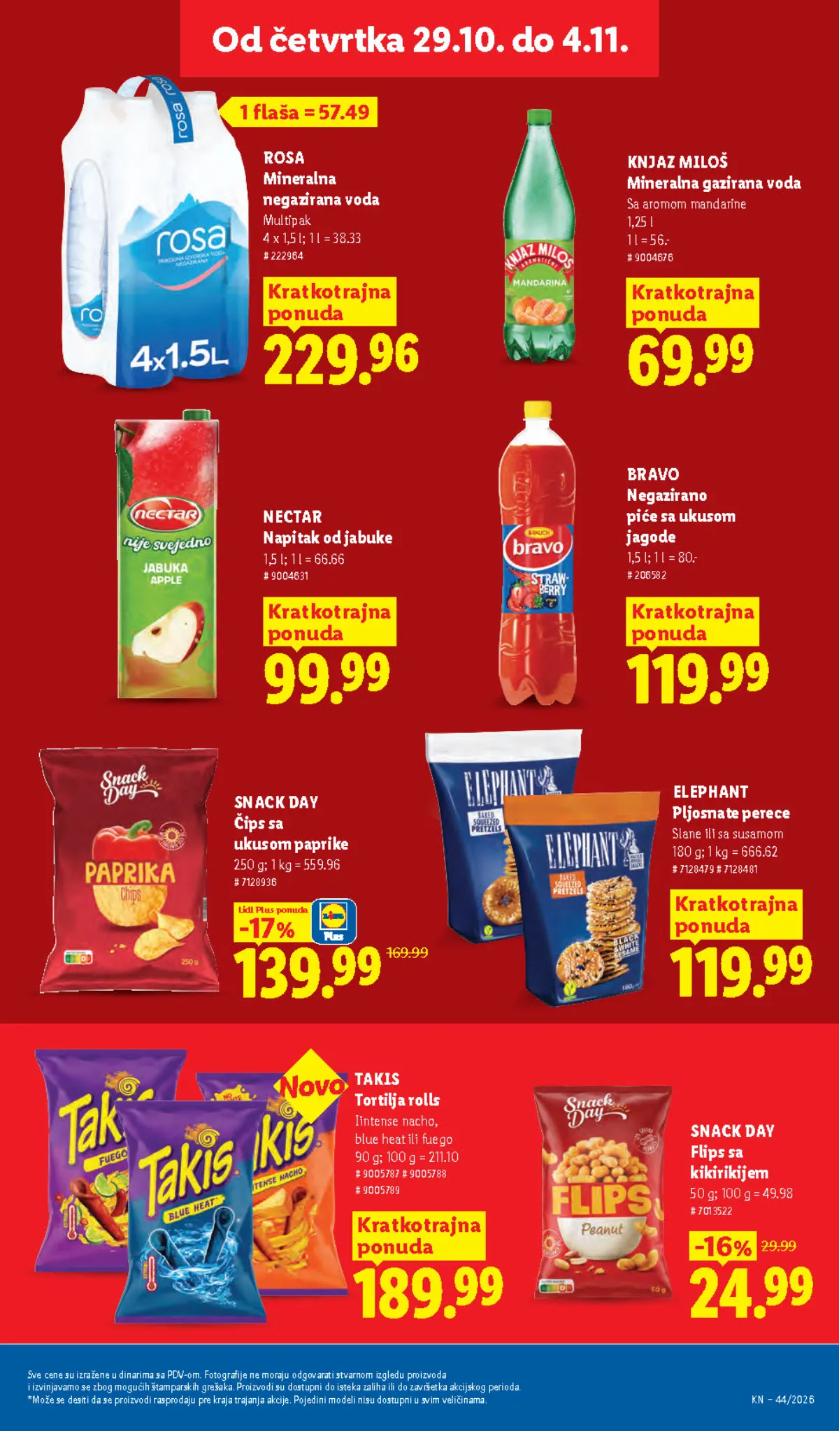 Lidl katalog – strana 35: Bravo i Nectar napici i SNACK DAY flips