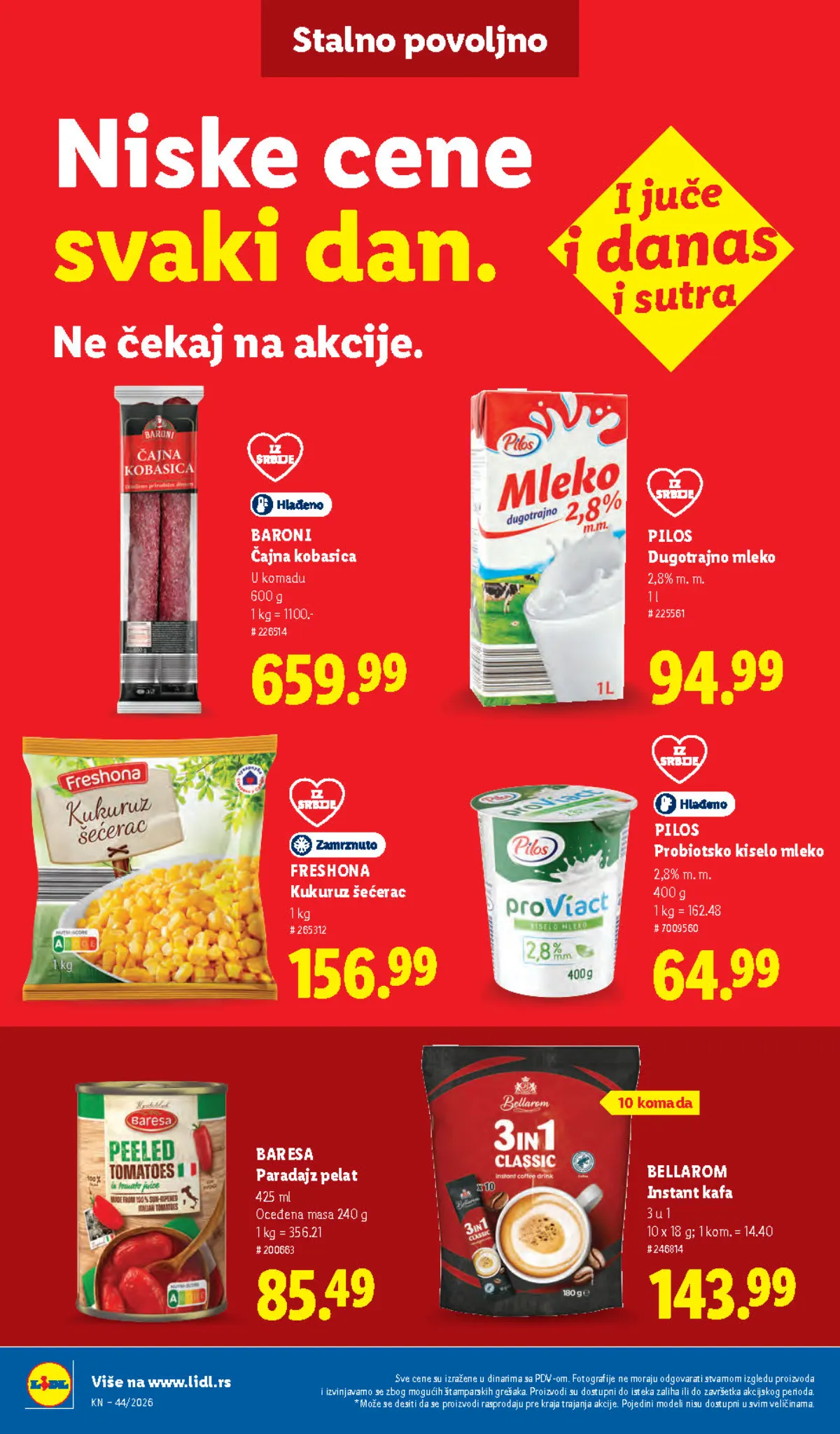 Lidl katalog – strana 40: čajna kobasica, instant kafa i kukuruz šećerac