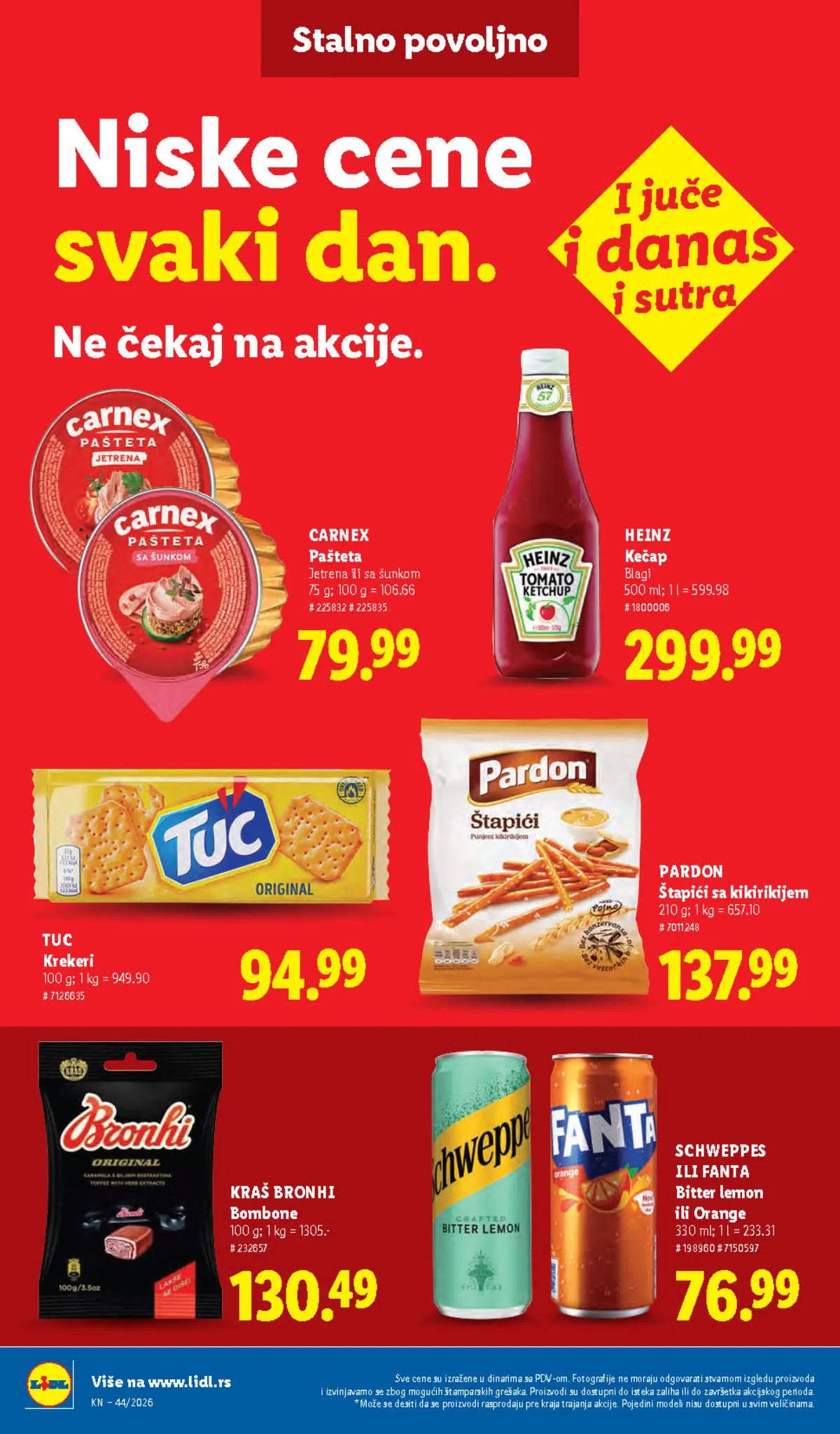 Lidl katalog – strana 42: Heinz kečap, Carnex pašteta i Kraš bombone