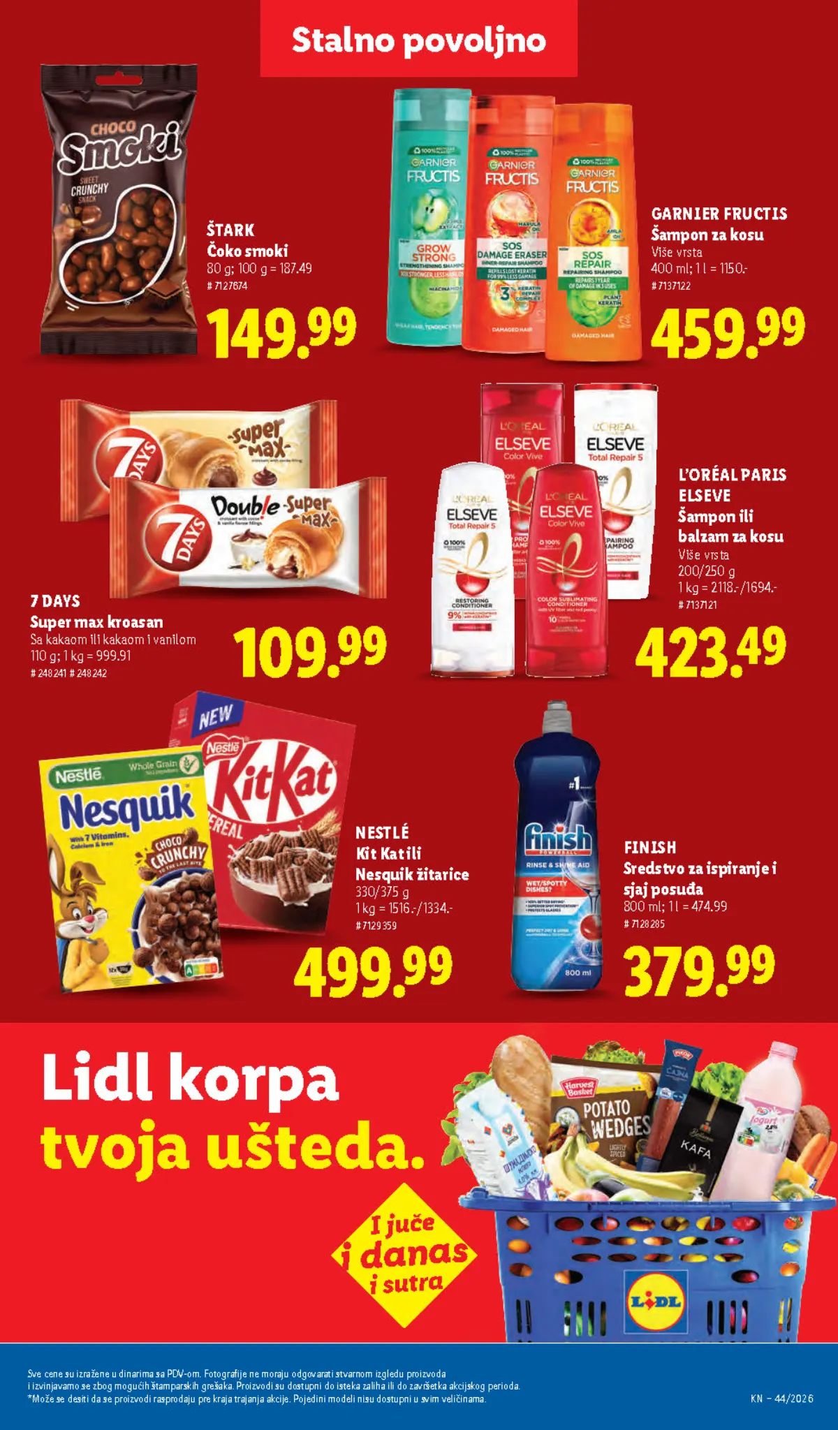 Lidl katalog – strana 43: čoko smoki i proizvodi za negu kose