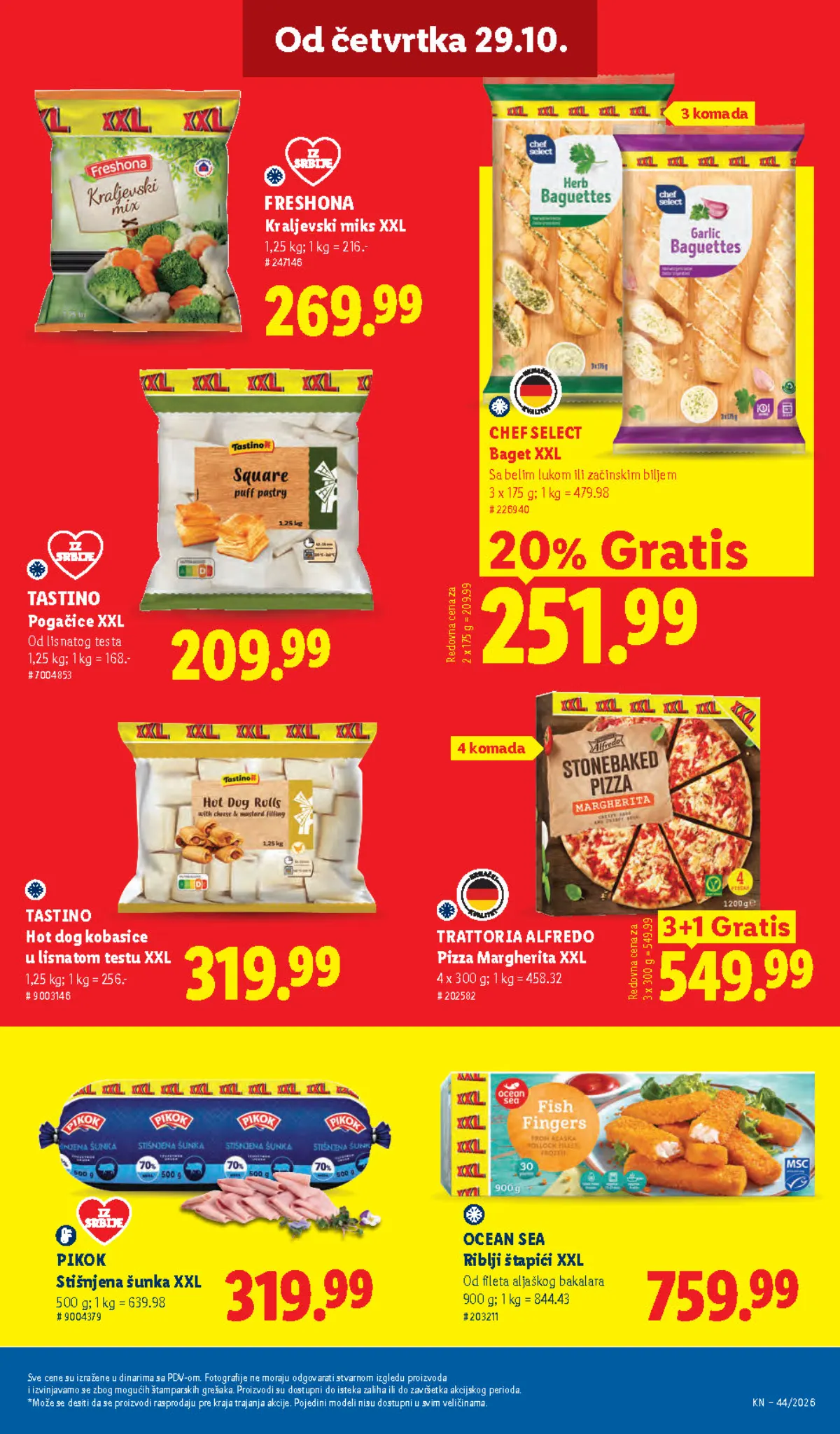 Lidl katalog – strana 55: XXL peciva, šunka, pizza i riblji štapići