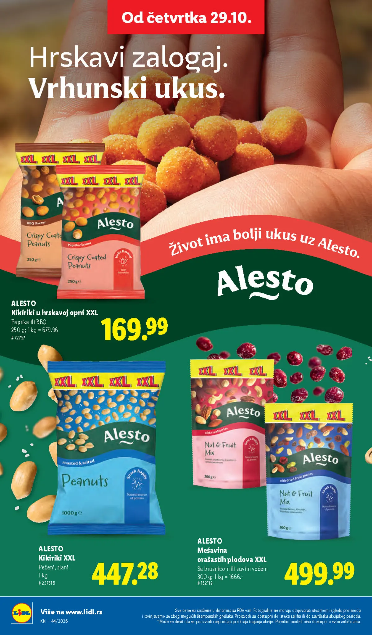 Lidl katalog – strana 66: ALESTO XXL grickalice i kikiriki u hrskavoj opni