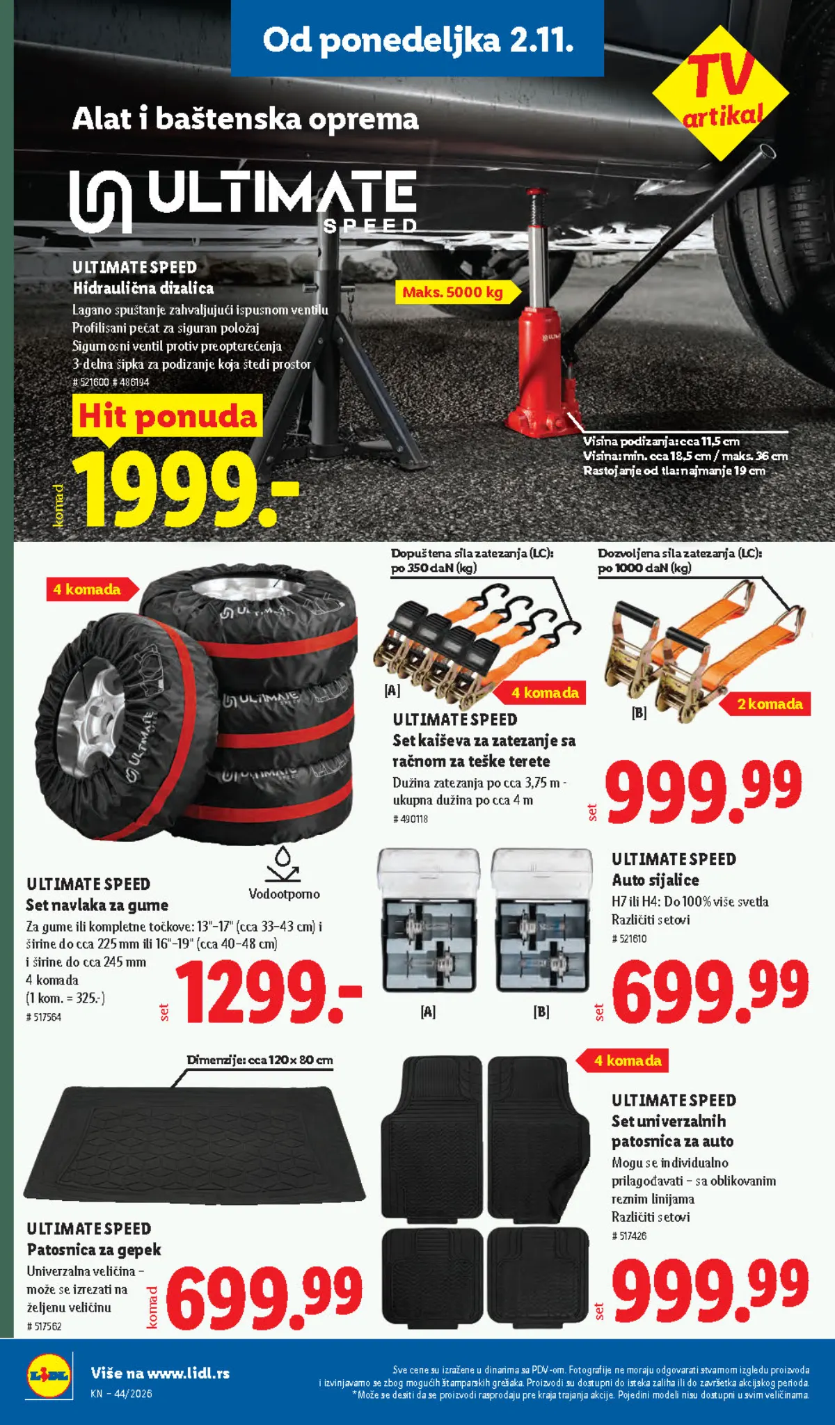 Lidl katalog – strana 92: ULTIMATE SPEED auto sijalice, patosnice i hidraulična dizalica