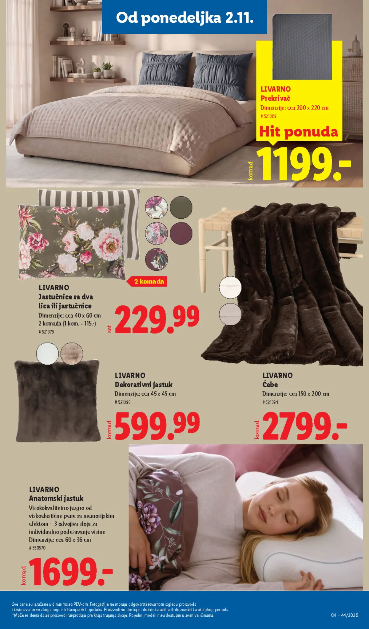 Lidl katalog – strana 97: LIVARNO ćebe, dekorativni jastuk i jastučnice