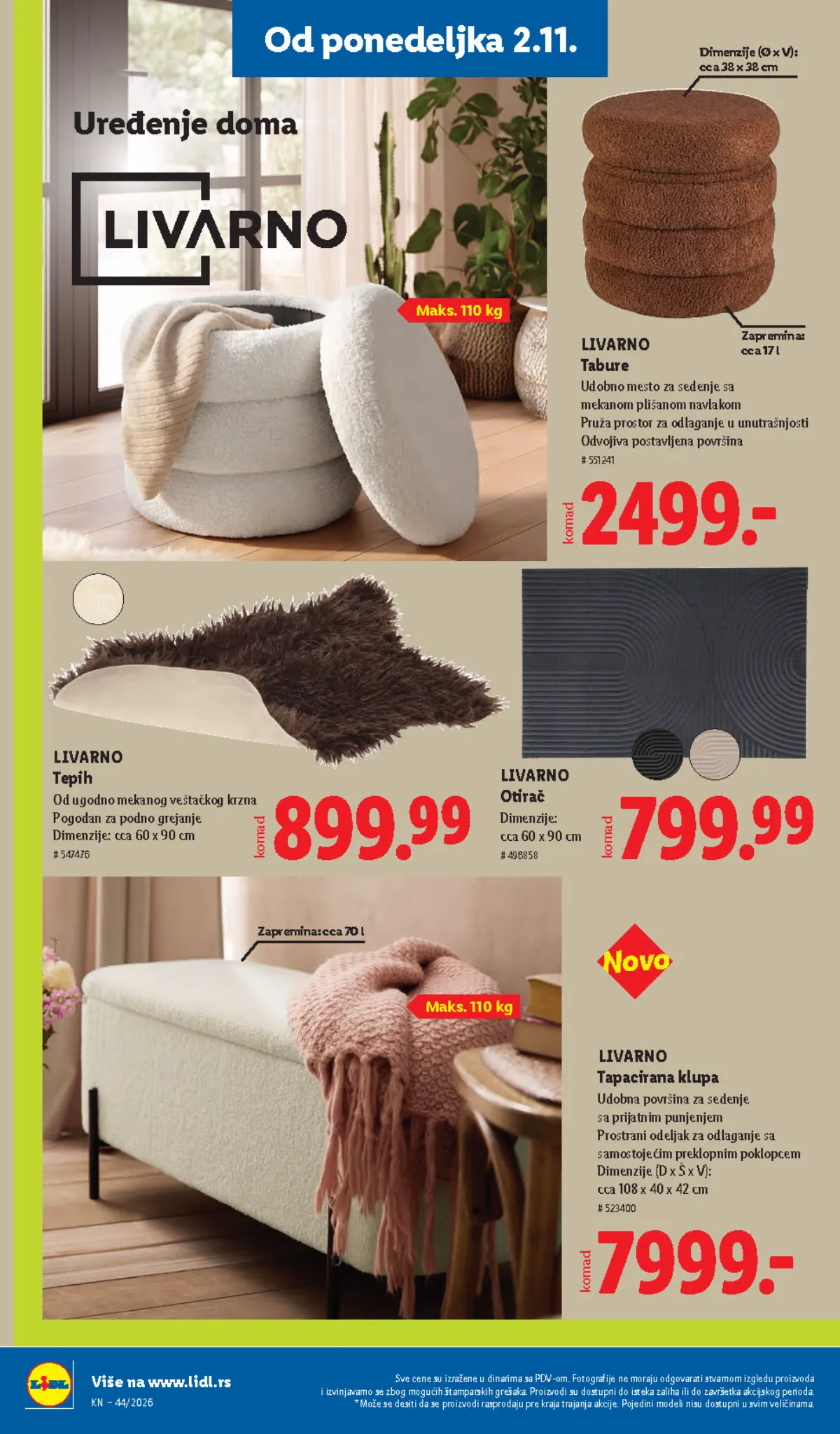Lidl katalog – strana 98: LIVARNO otirač i tepih od veštačkog krzna