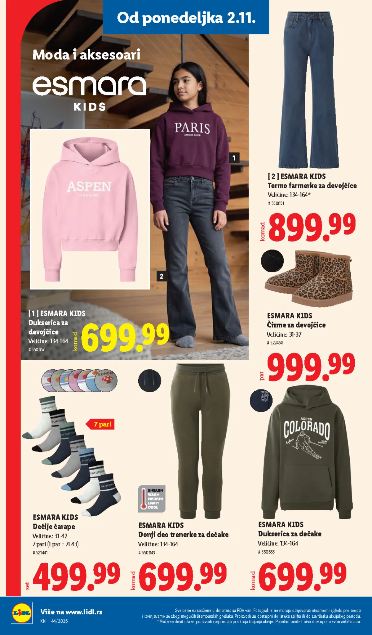 Lidl katalog – strana 102: ESMARA KIDS čizme i termo farmerke za devojčice