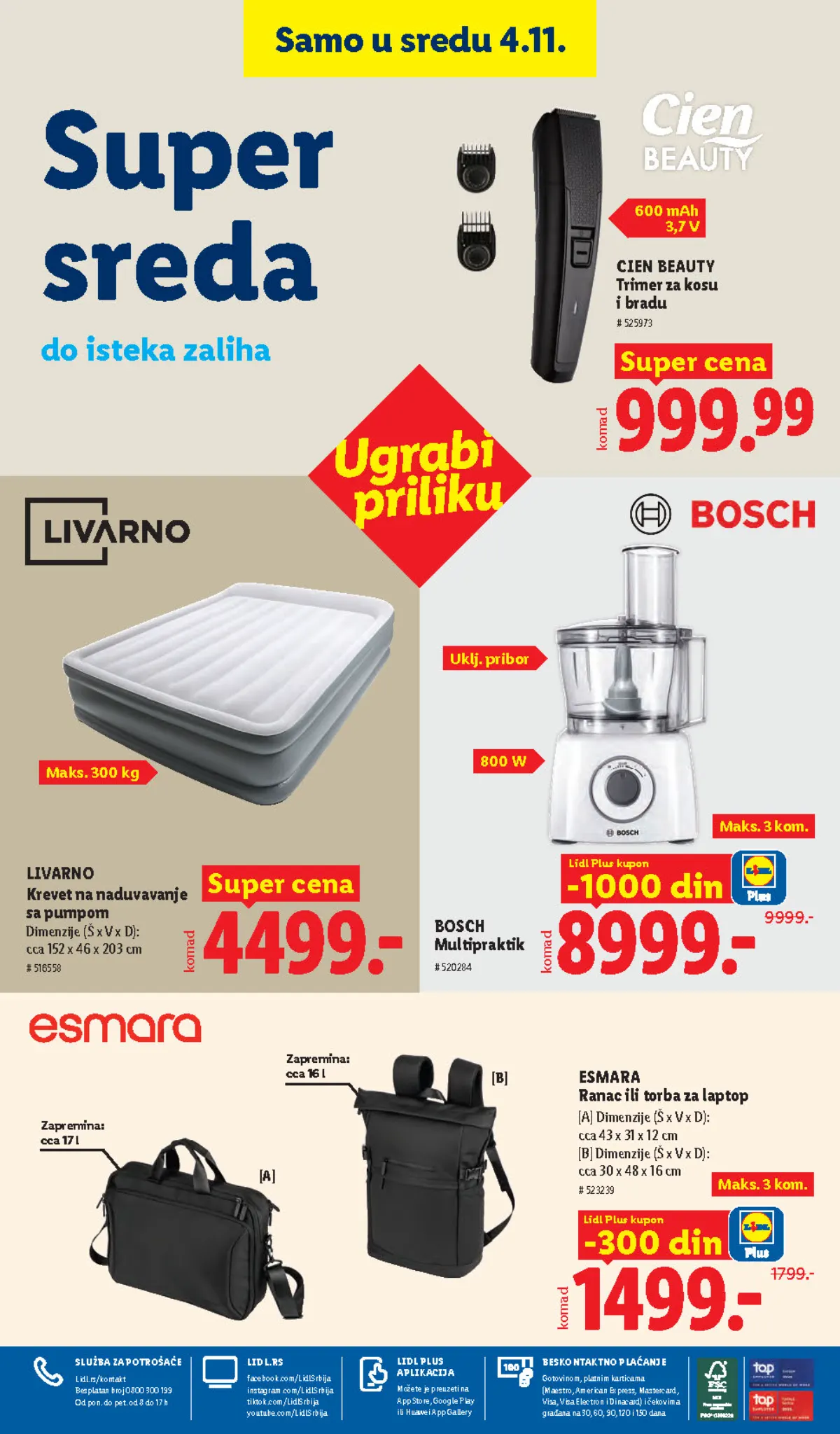 Lidl katalog – strana 108: CIEN BEAUTY trimer i LIVARNO krevet na naduvavanje