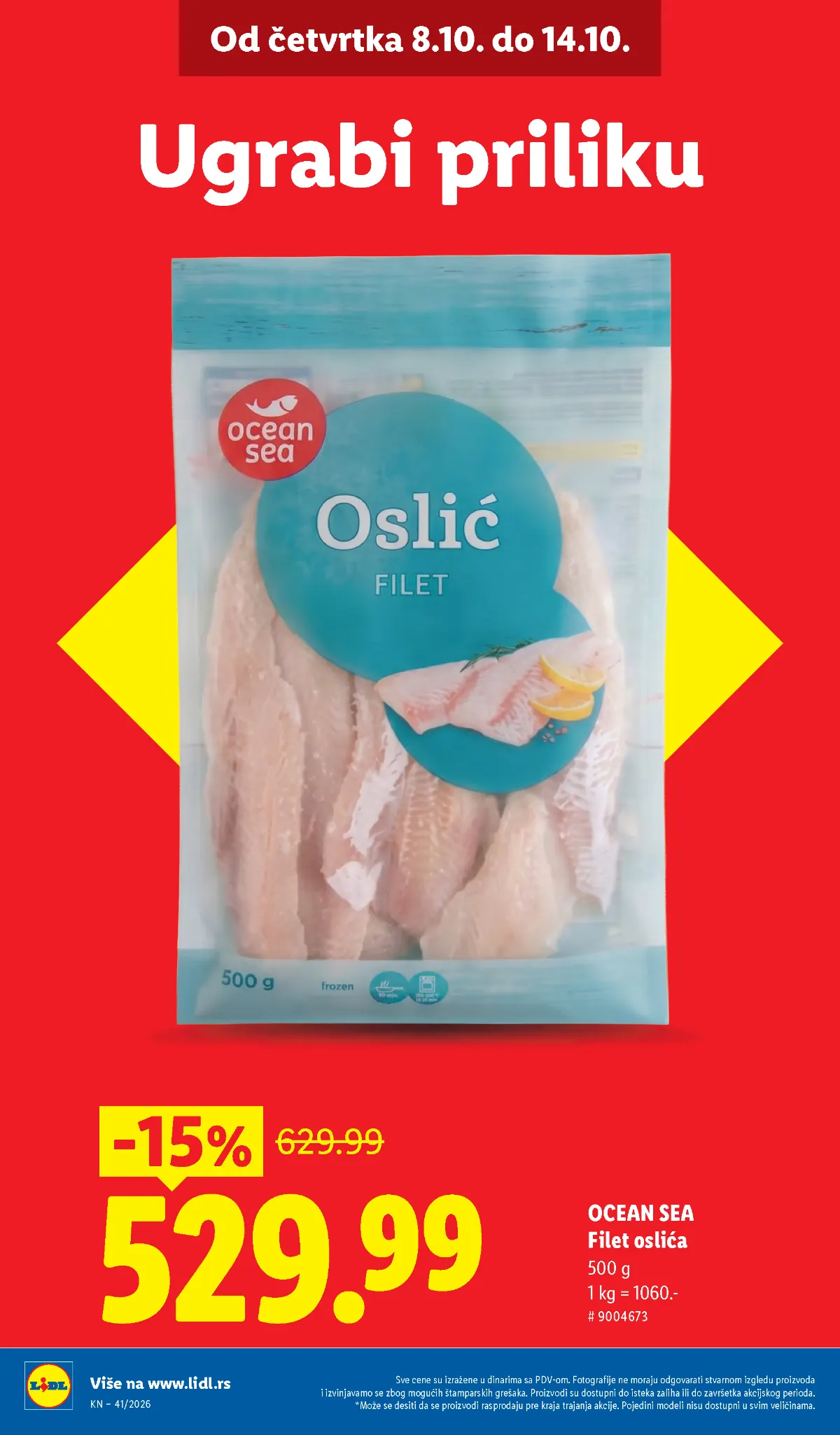 LIDL katalog 08–14.10.2026. – Ocean Sea filet oslića na akciji