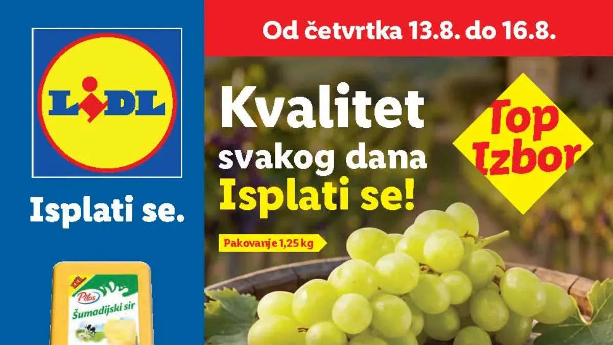 Lidl katalog do 19.08.2026. – popusti do 33% na voće, meso, suhomesnate proizvode, sladoled i druge artikle