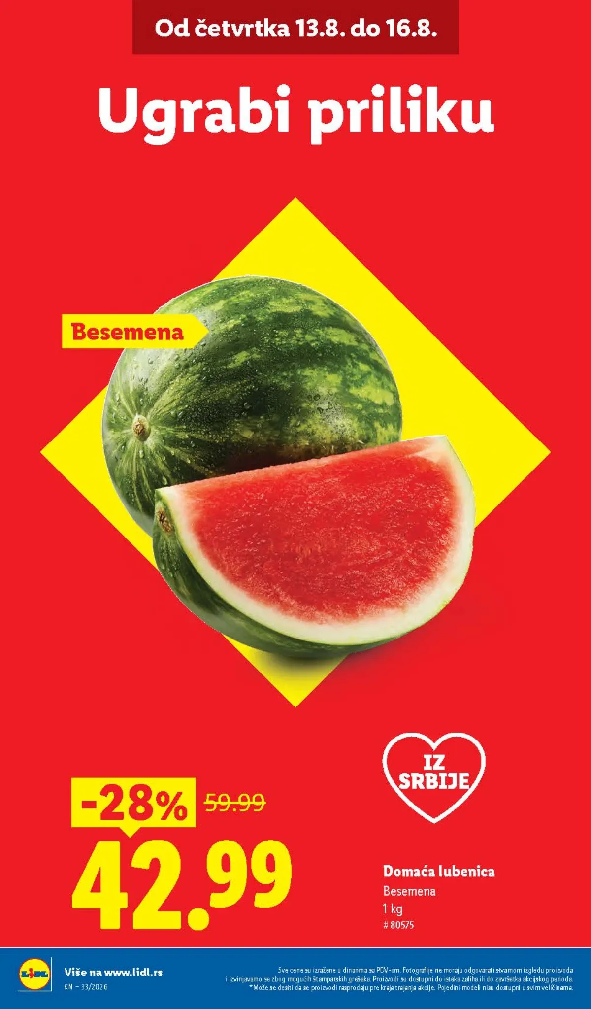 Lidl katalog do 19.08.2026. – domaća lubenica bez sjemenki po akcijskoj cijeni