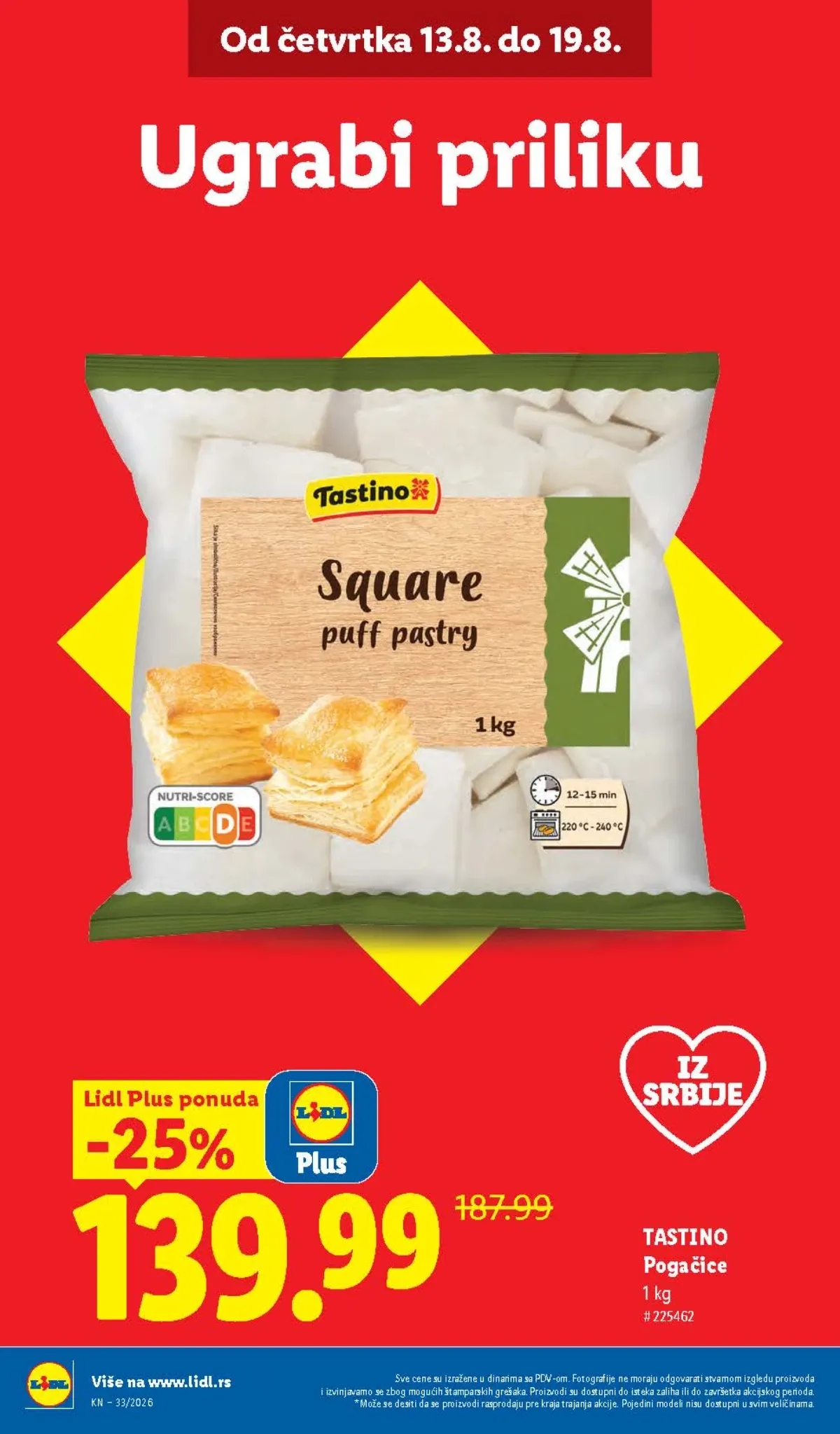 Lidl katalog do 19.08.2026. – Tastino pogačice uz Lidl Plus popust