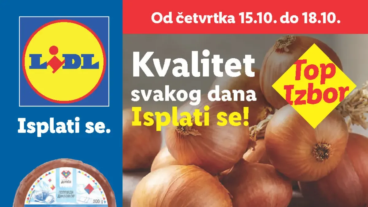 Lidl katalog od 15. do 21.10.2026. – domaći crni luk, sveže pile, Pilos mleko i ponuda za kućne ljubimce
