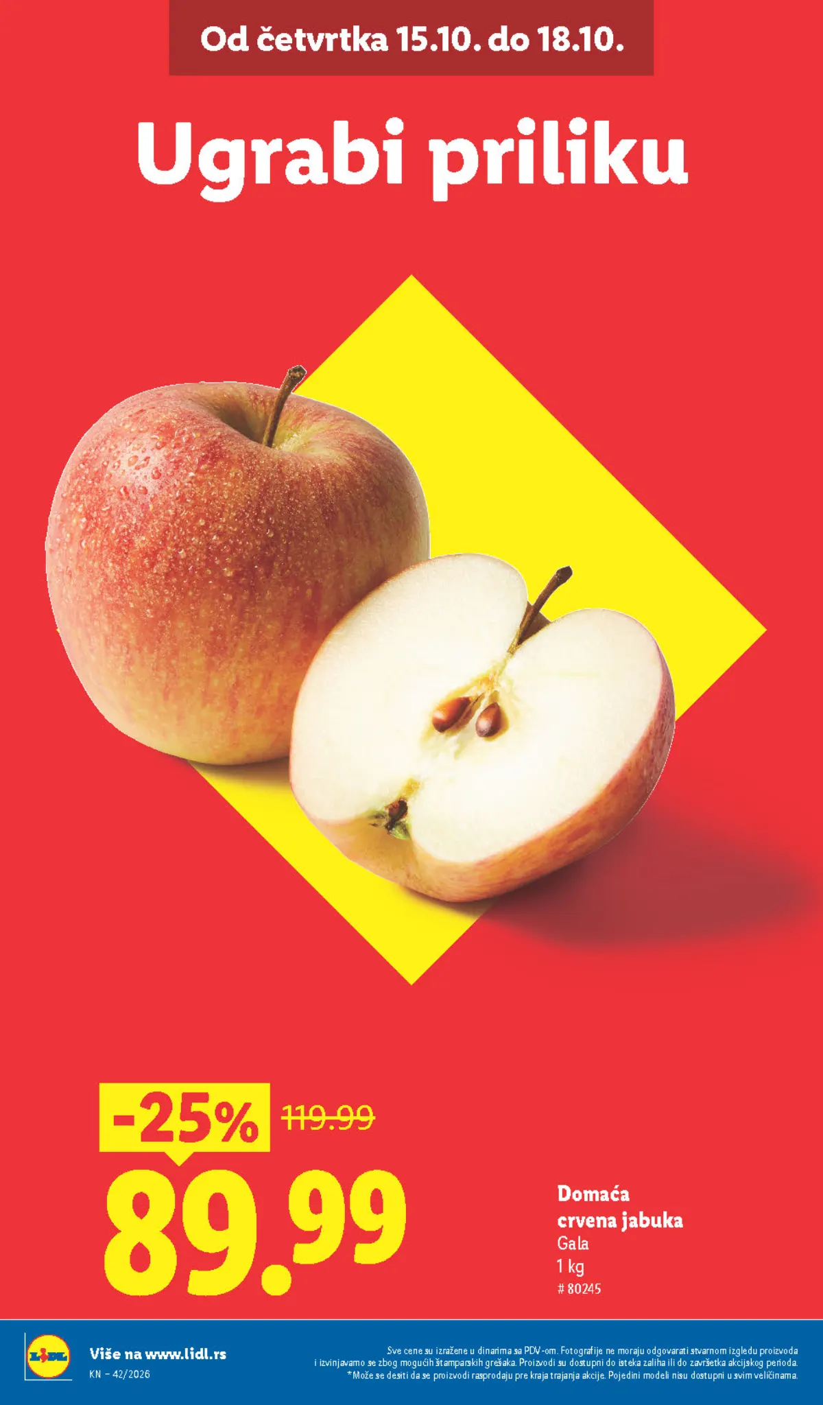 Lidl katalog – strana 2: Domaća crvena jabuka Gala, 1 kg