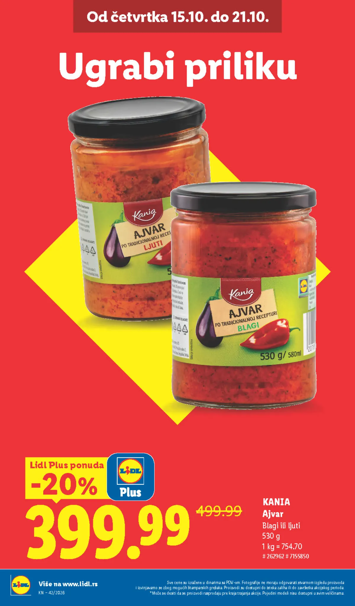Lidl katalog – strana 8: Kania ajvar, blagi ili ljuti, 530 g